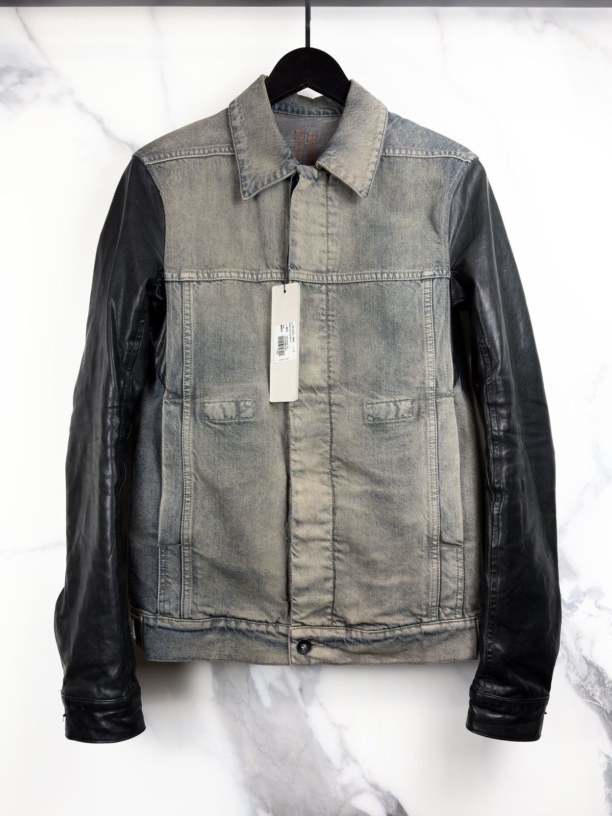 Rick Owens Rick Owens Mineral Dust Leather Sleeve Worker Jacket Olmar Size US S / EU 44-46 / 1 - 1 Thumbnail
