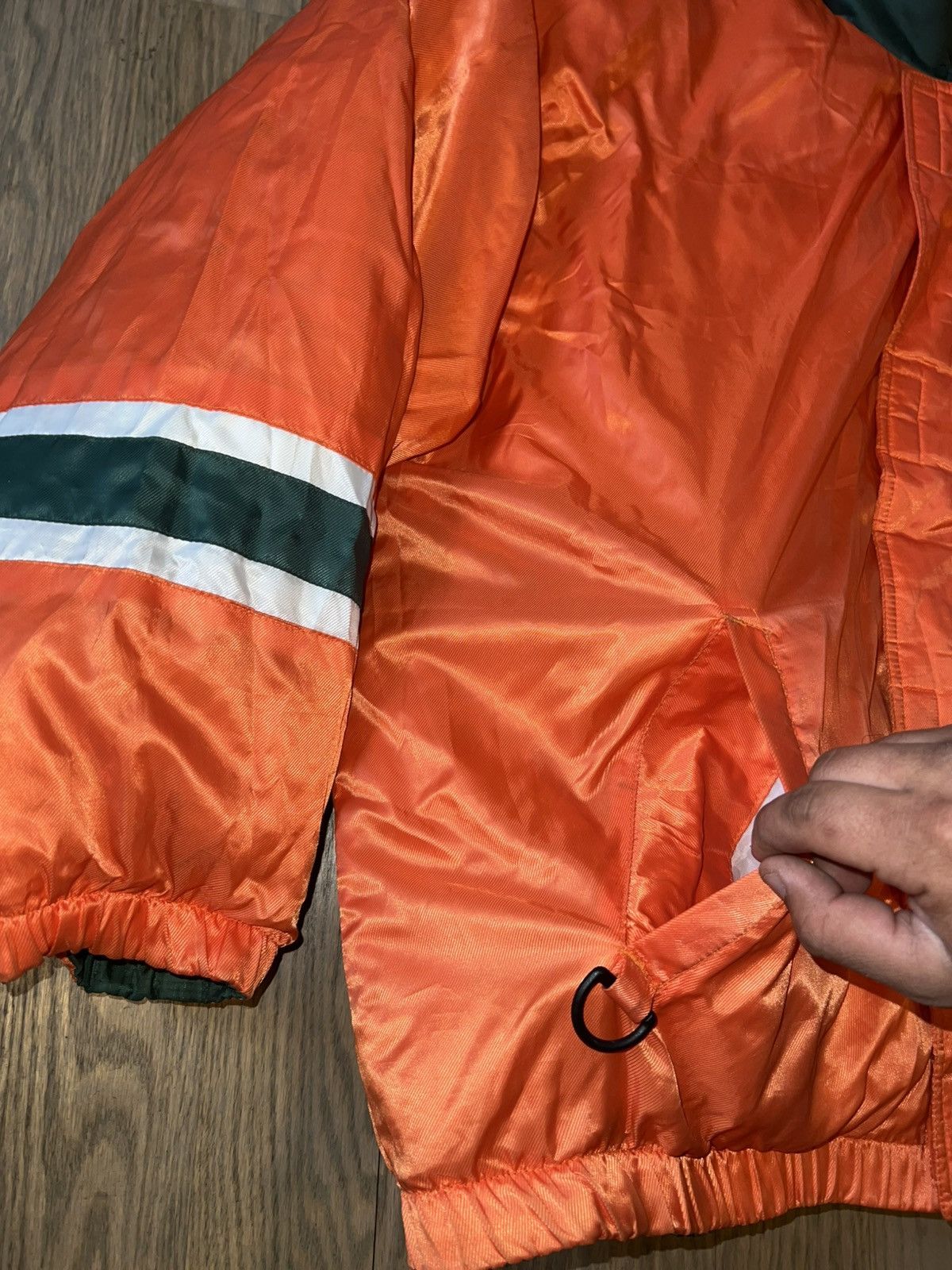Starter Starter Miami Hurricanes Reversible Jacket Green/Orange Size US L / EU 52-54 / 3 - 6 Thumbnail