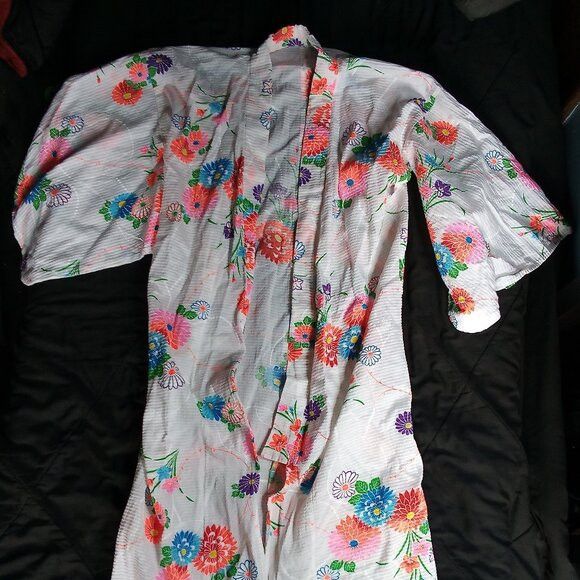Vintage Vintage Neon Floral Robe Kimono Size M / US 6-8 / IT 42-44 - 2 Thumbnail