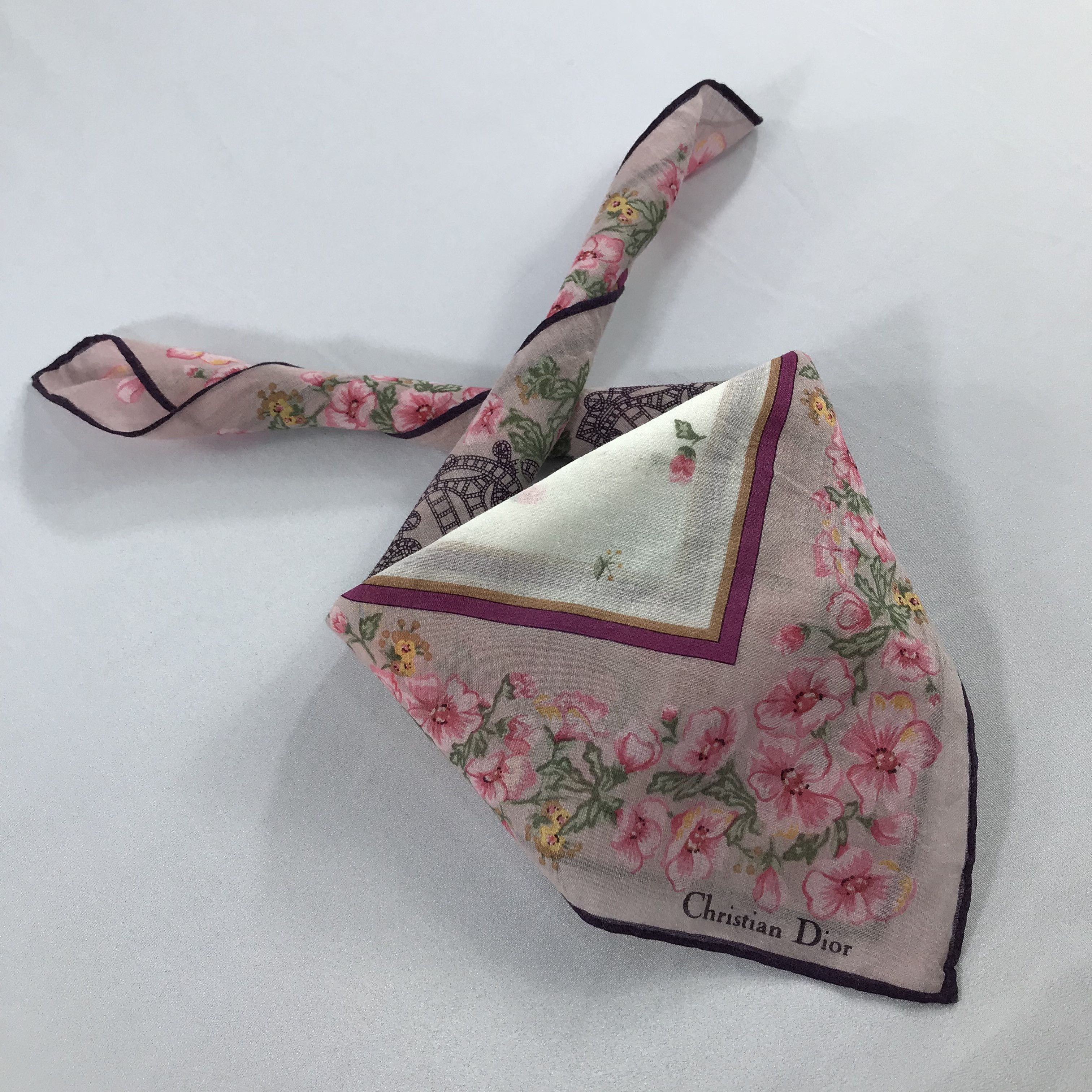 Vintage Christian Dior Bandana / Handkerchief / Neckerchief - S2106 Size ONE SIZE - 4 Thumbnail
