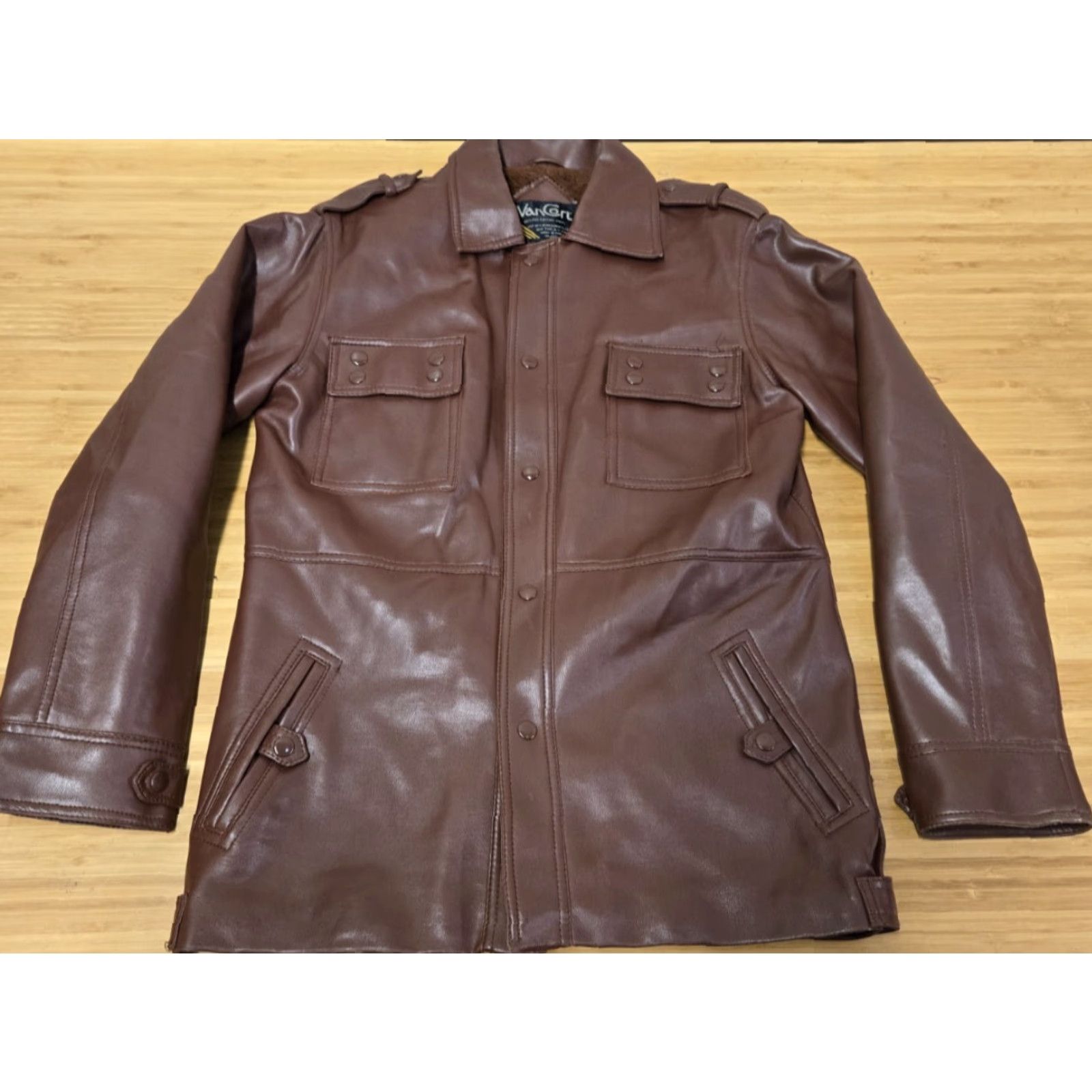 Vintage VINTAGE VanCort Men’s Jacket S Brown Faux Leather Button Up Jacket Mens Small Brown Faux Leather Button Up Size US S / EU 44-46 / 1 - 2 Thumbnail