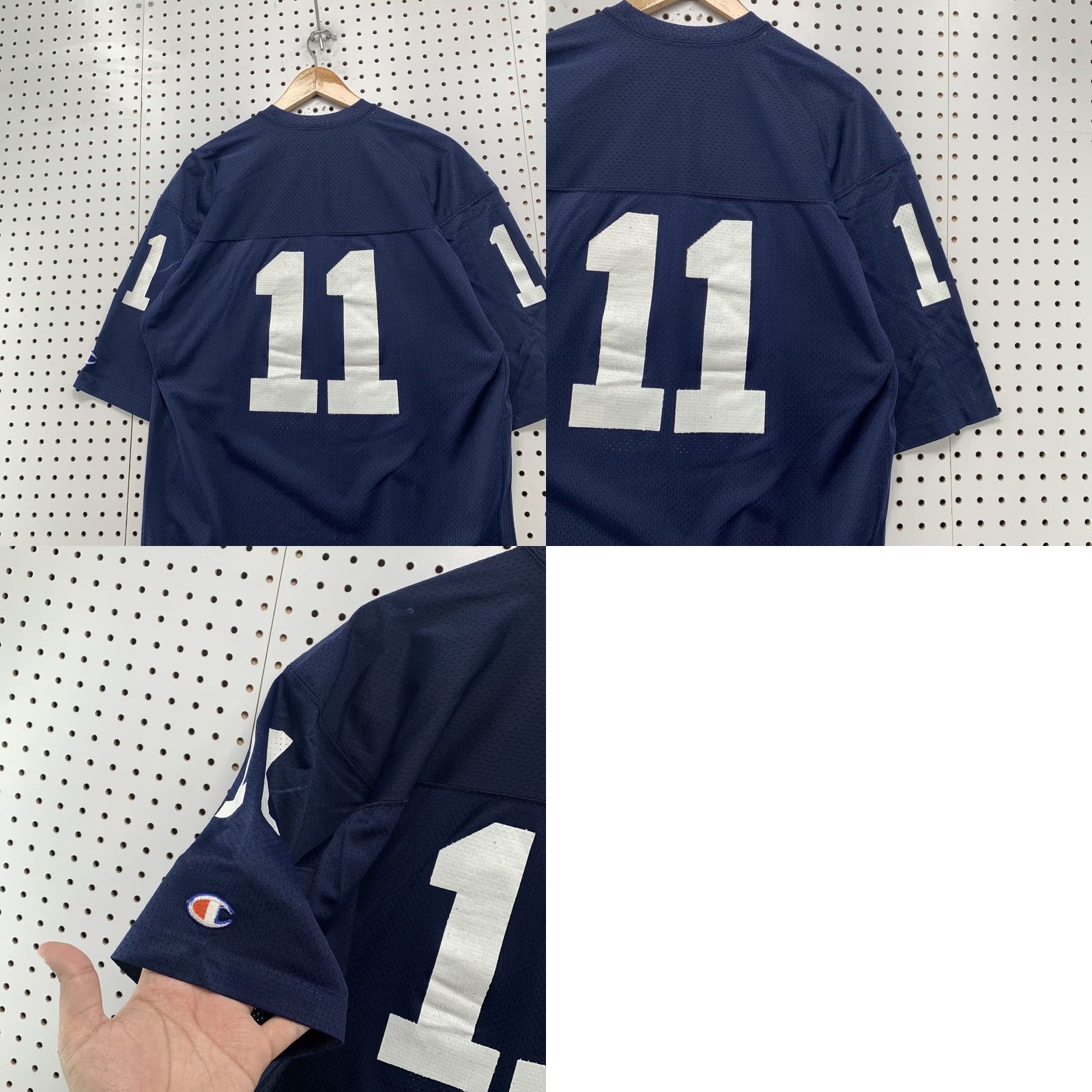 Champion VINTAGE 80s WILDCATS Champion Football Jersey Mens Large #11 Navy Blue Made USA Size US L / EU 52-54 / 3 - 9 Thumbnail