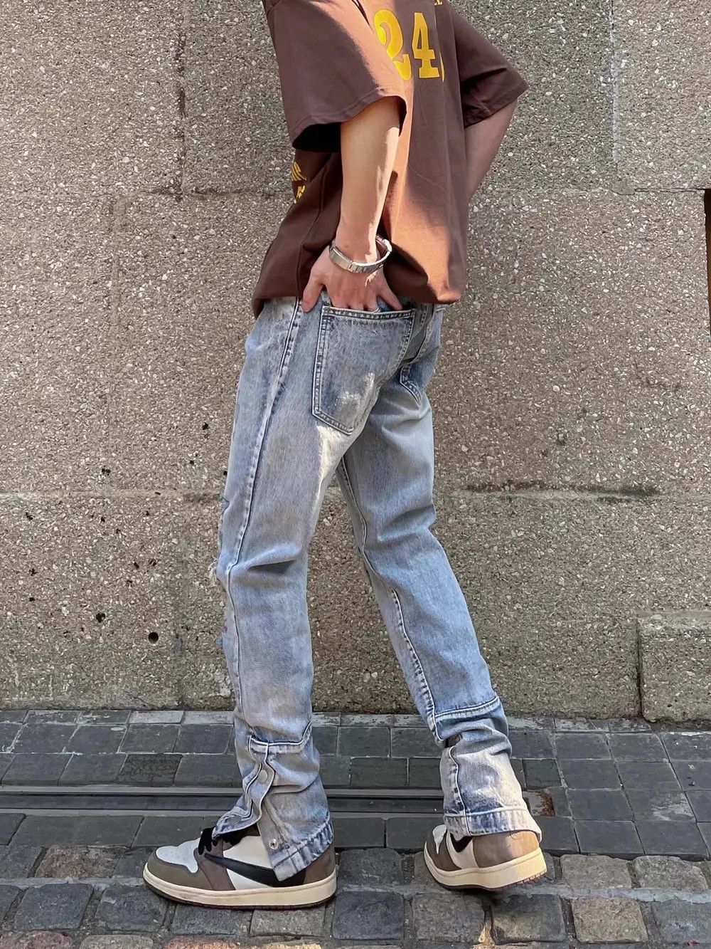 Japanese Brand × Vintage Hip hop straight leg washed distressed jeans Size US 32 / EU 48 - 1 Thumbnail
