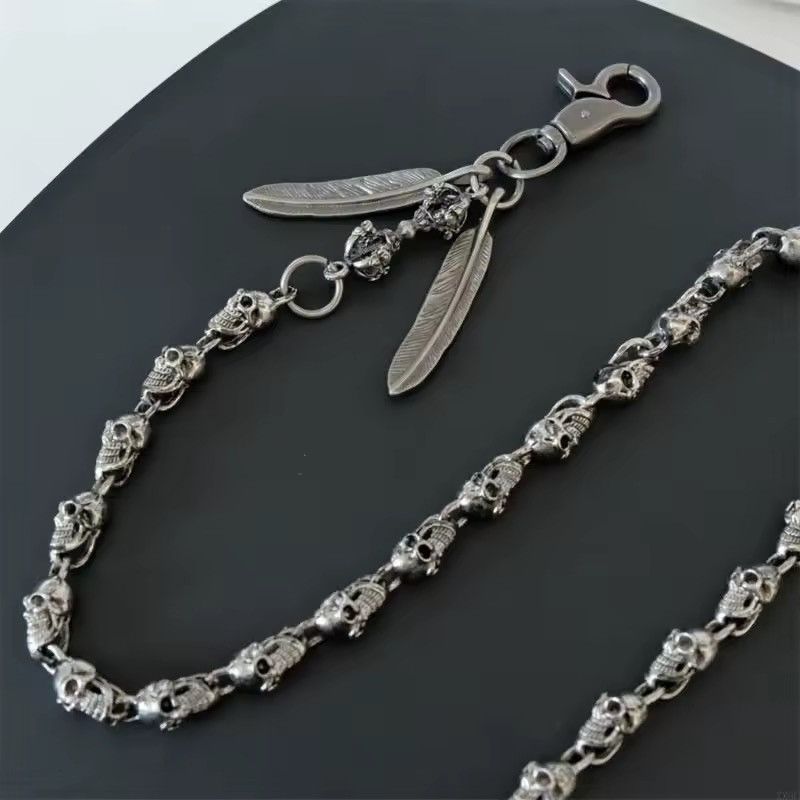 Other Japanese Peripheral Skull and Feather Goth Waist Chain Size ONE SIZE - 2 Thumbnail