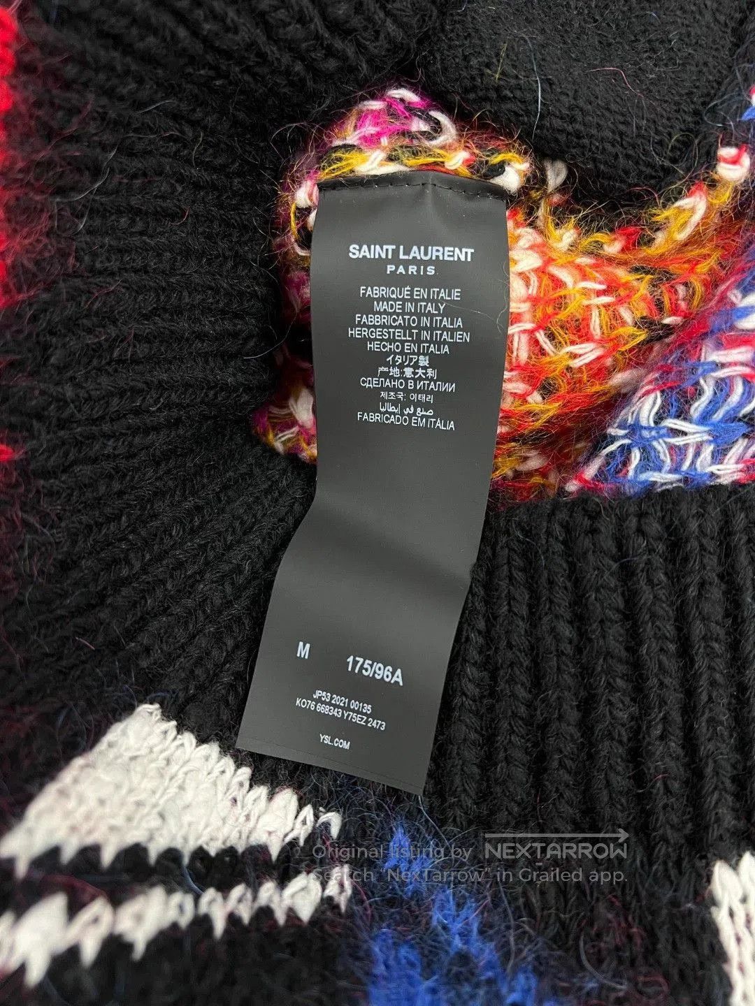 Saint Laurent Paris Saint Laurent Chevron Pattern Wool Cardigan. Size M / US 6-8 / IT 42-44 - 7 Thumbnail
