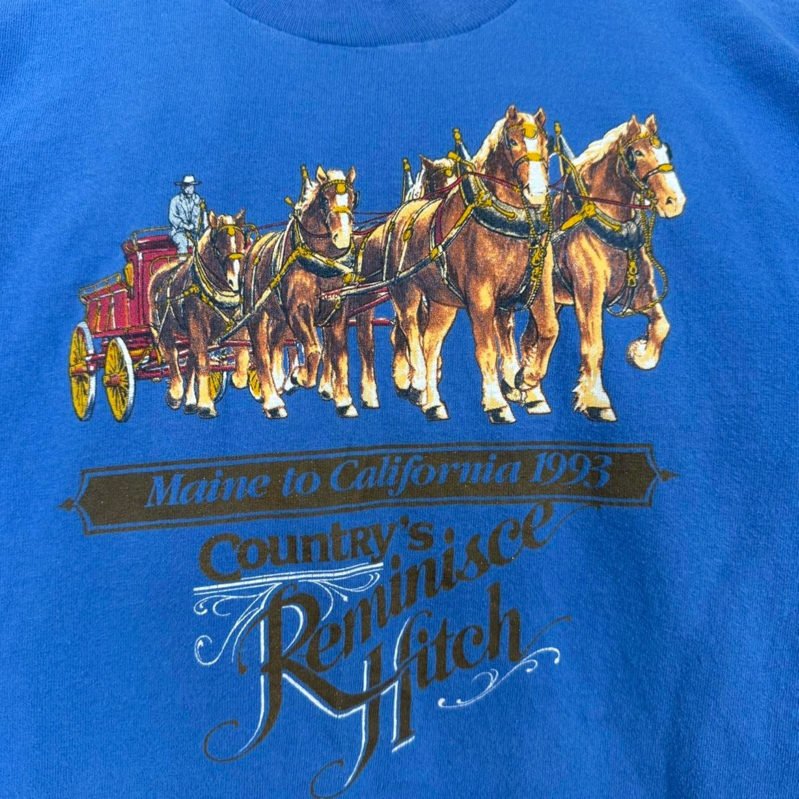 Fruit Of The Loom Vintage 90s Country's Reminisce Hitch Cross Country T-Shirt Size US L / EU 52-54 / 3 - 5 Thumbnail