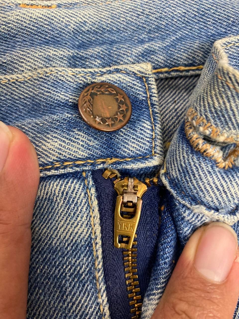 Japanese Brand vintage big mountain bootcut flare distressed rework denim Size US 30 / EU 46 - 13 Thumbnail