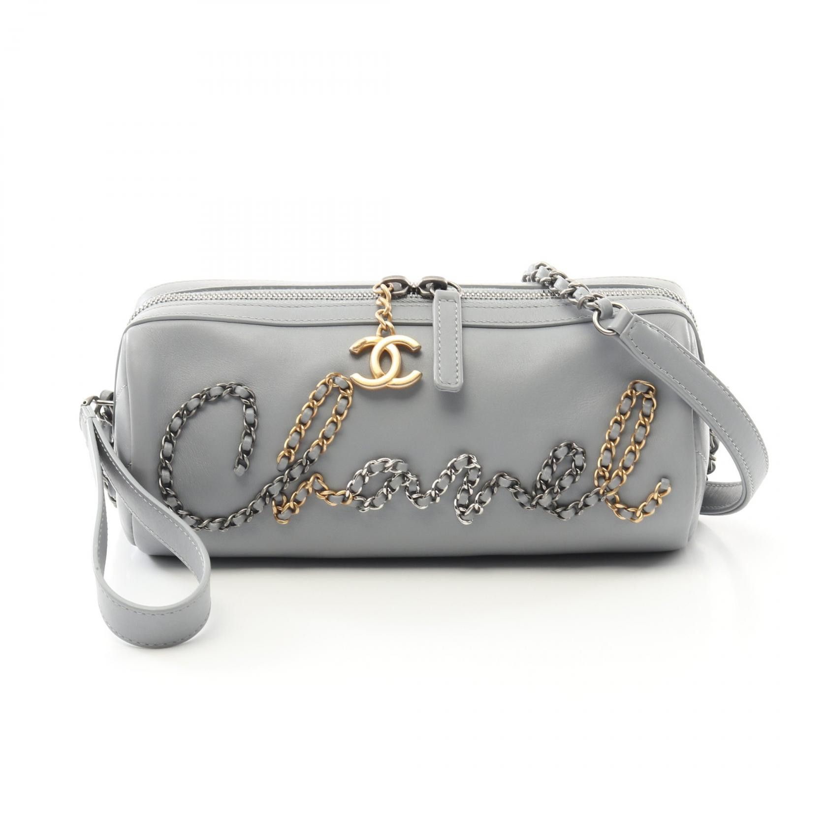 Chanel Chanel As1779 Leather Shoulder Bag Leather Shoulder Bag As1779 in Grey, Women's