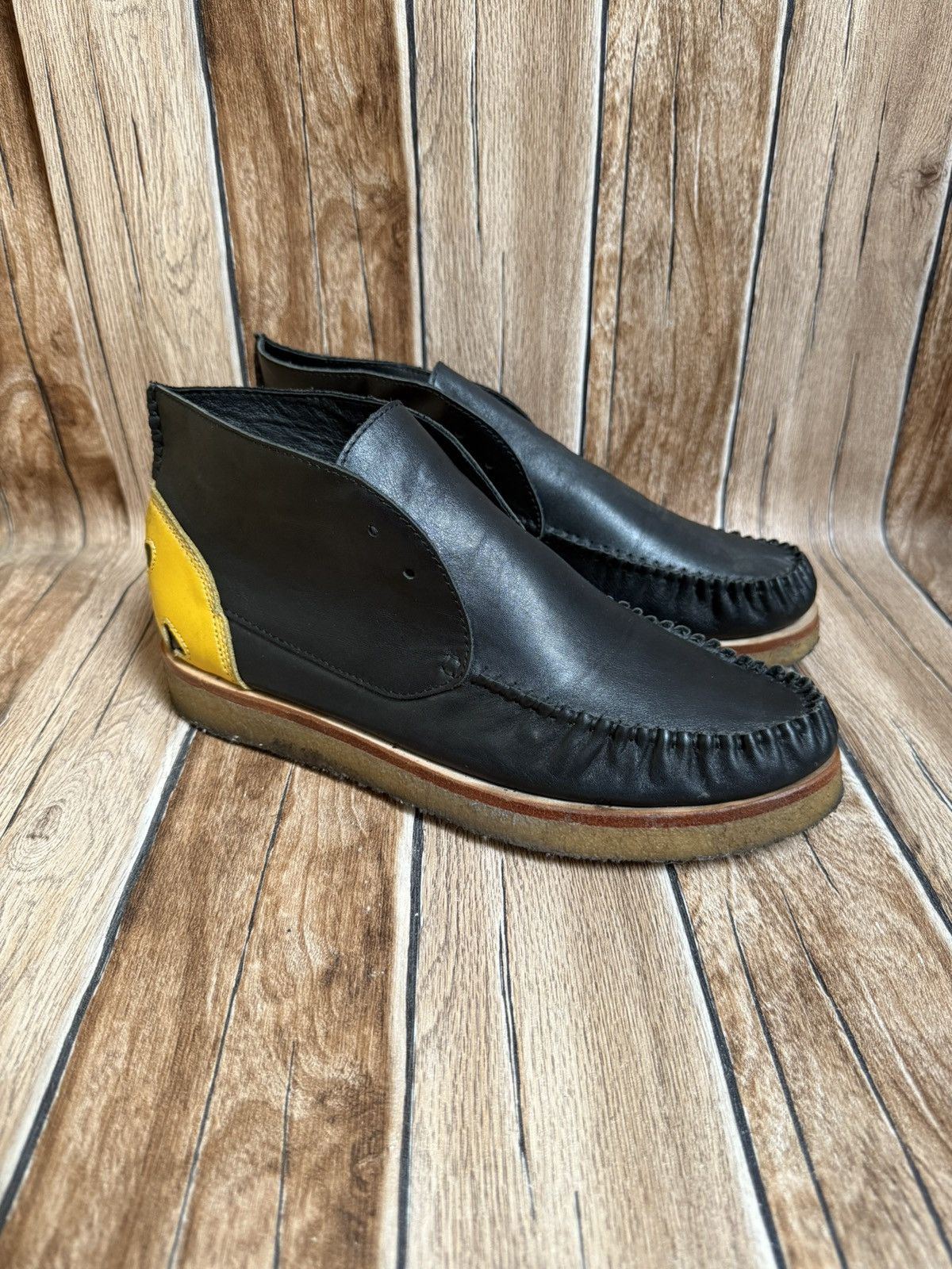 Avant Garde x Kapital Smiley Heel Shoes Dessert Boots in Black, Men's (Size 7.5)