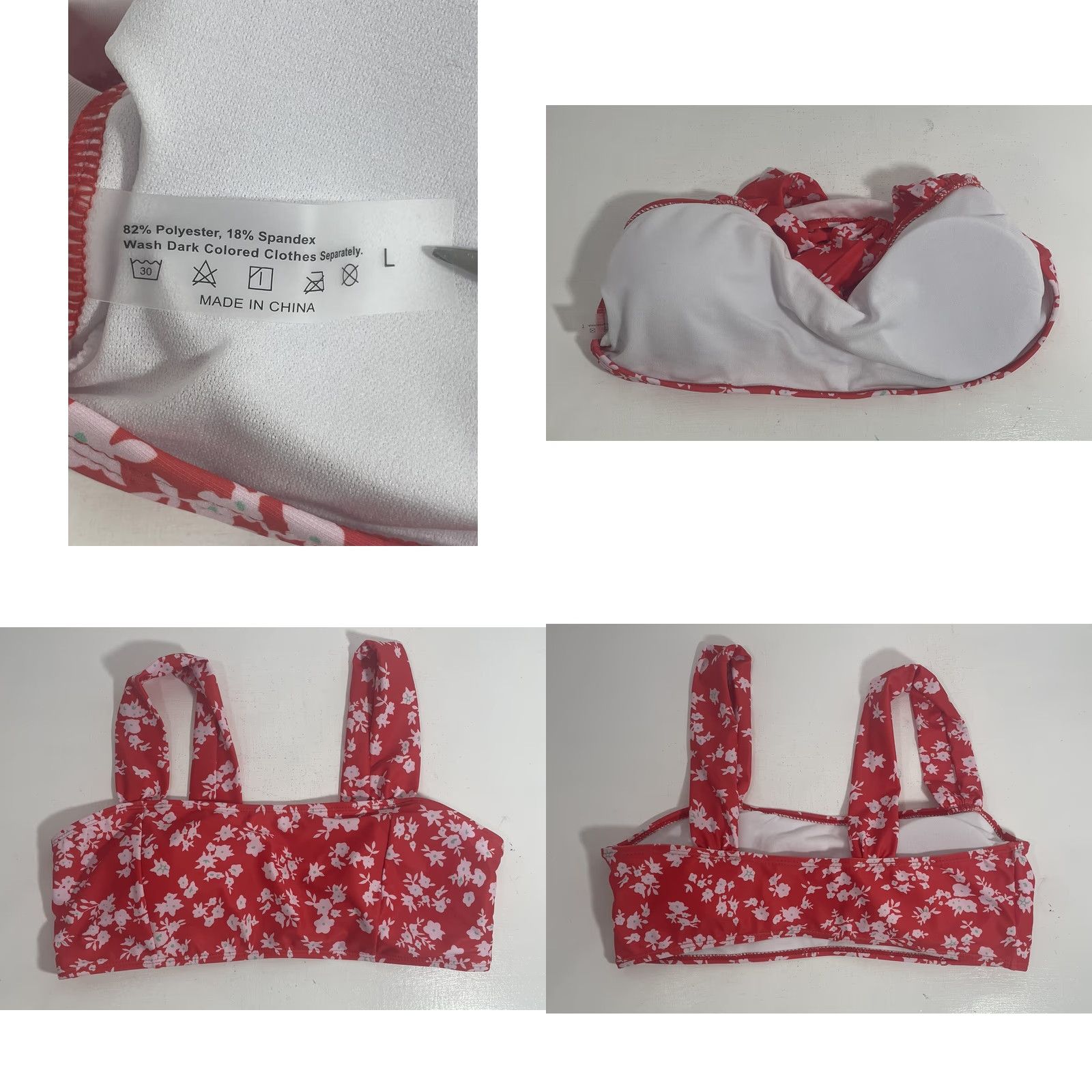 Shein shein bikini 2 piece swimsuit Large floral red white green nwot padded new Woman Bikini Top Bottoms VIP Beach 2010s Mens Womens Girls Boys unsure Size ONE SIZE - 10 Thumbnail