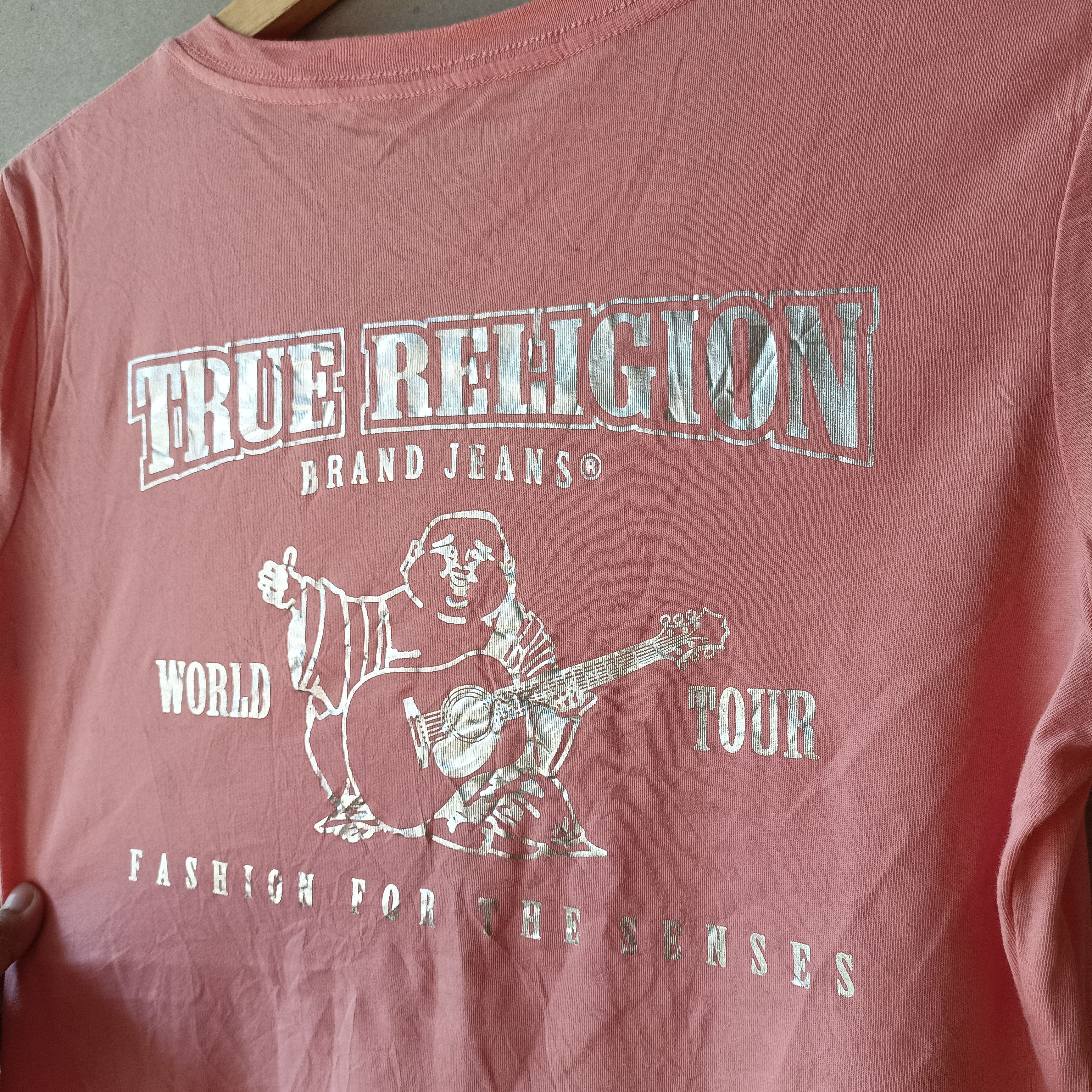 True Religion True Religion Foil Slim Vneck Shirt Pink baby tee y2k 2000s Size S / US 4 / IT 40 - 1 Thumbnail