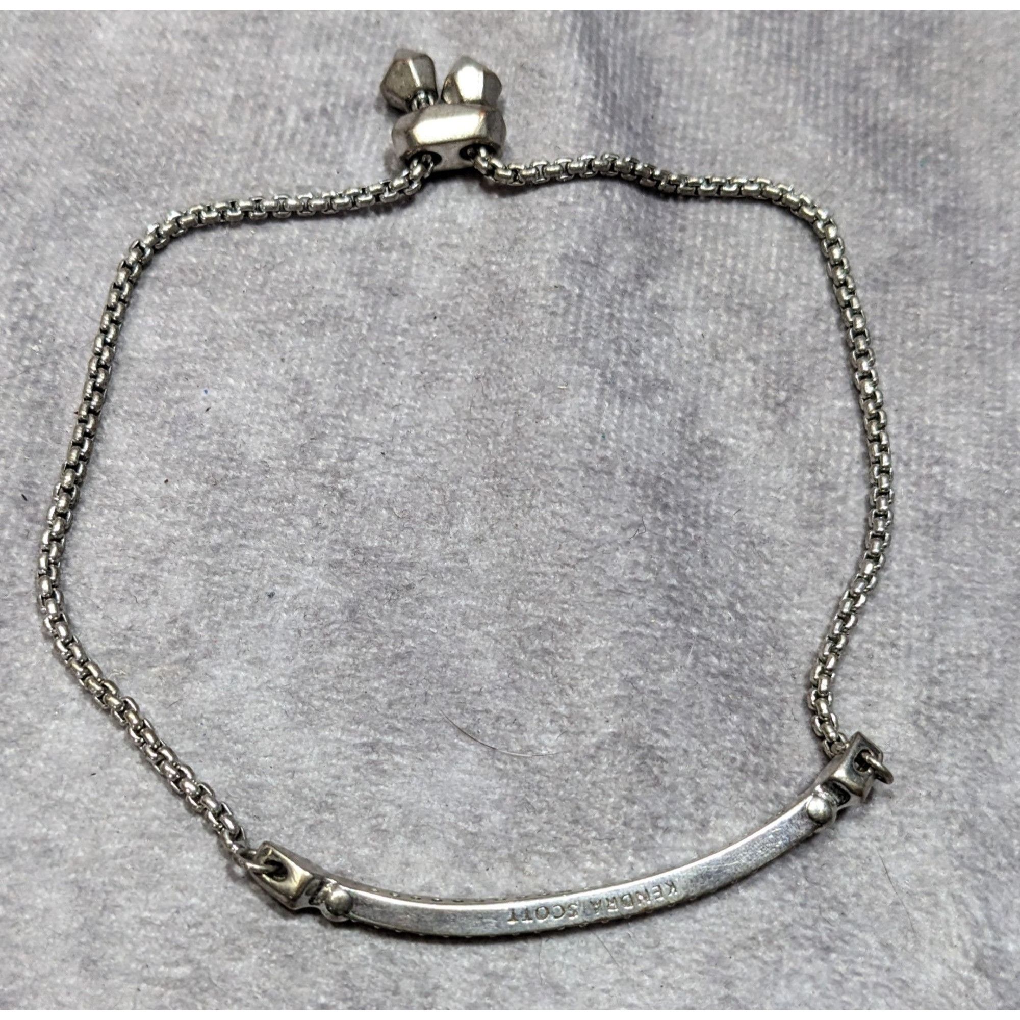 Kendra Scott Kendra Scott Silver-Tone Adjustable Bracelet With Rhinestone Size ONE SIZE - 4 Thumbnail
