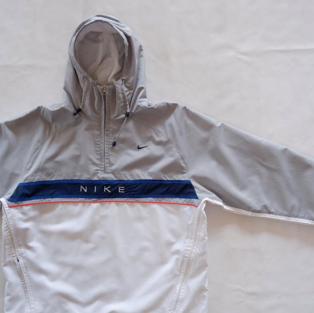 Nike × Vintage Nike Spell Out Half Zip Hood Size US XL / EU 56 / 4 - 3 Thumbnail