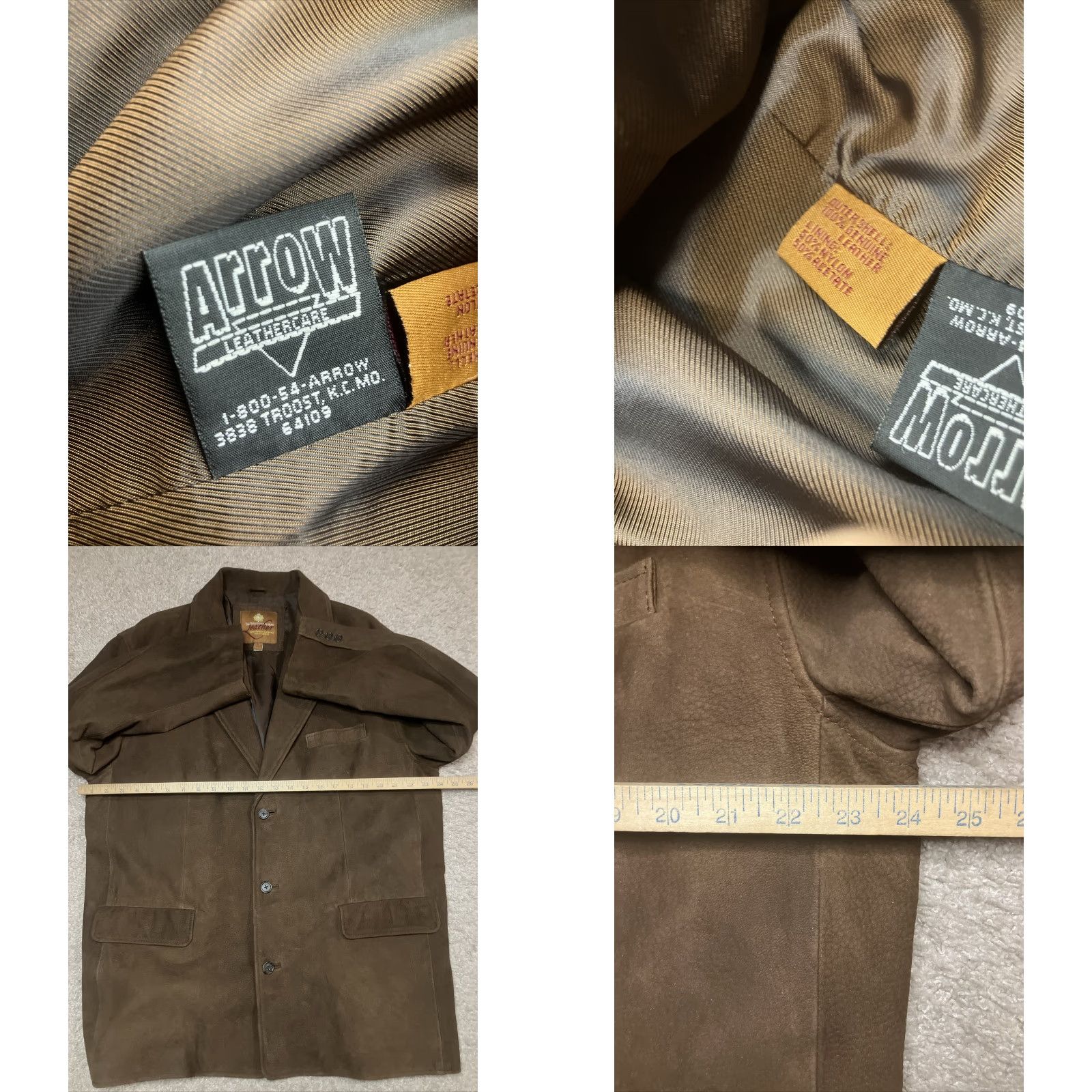 VINTAGE The Territory Ahead Blazer Jacket XL Brown Leather 3 Button Sports Mens