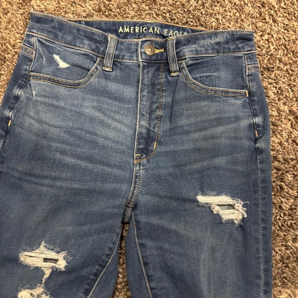 American Eagle Outfitters Women's American Eagle Distressed Jegging Jeans Size 28" / US 6 / IT 42 - 3 Thumbnail