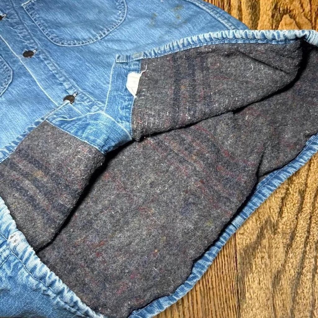 Other Vintage 60’s Blanket Lined Blue Denim Collared Chore Coat Size US L / EU 52-54 / 3 - 6 Thumbnail