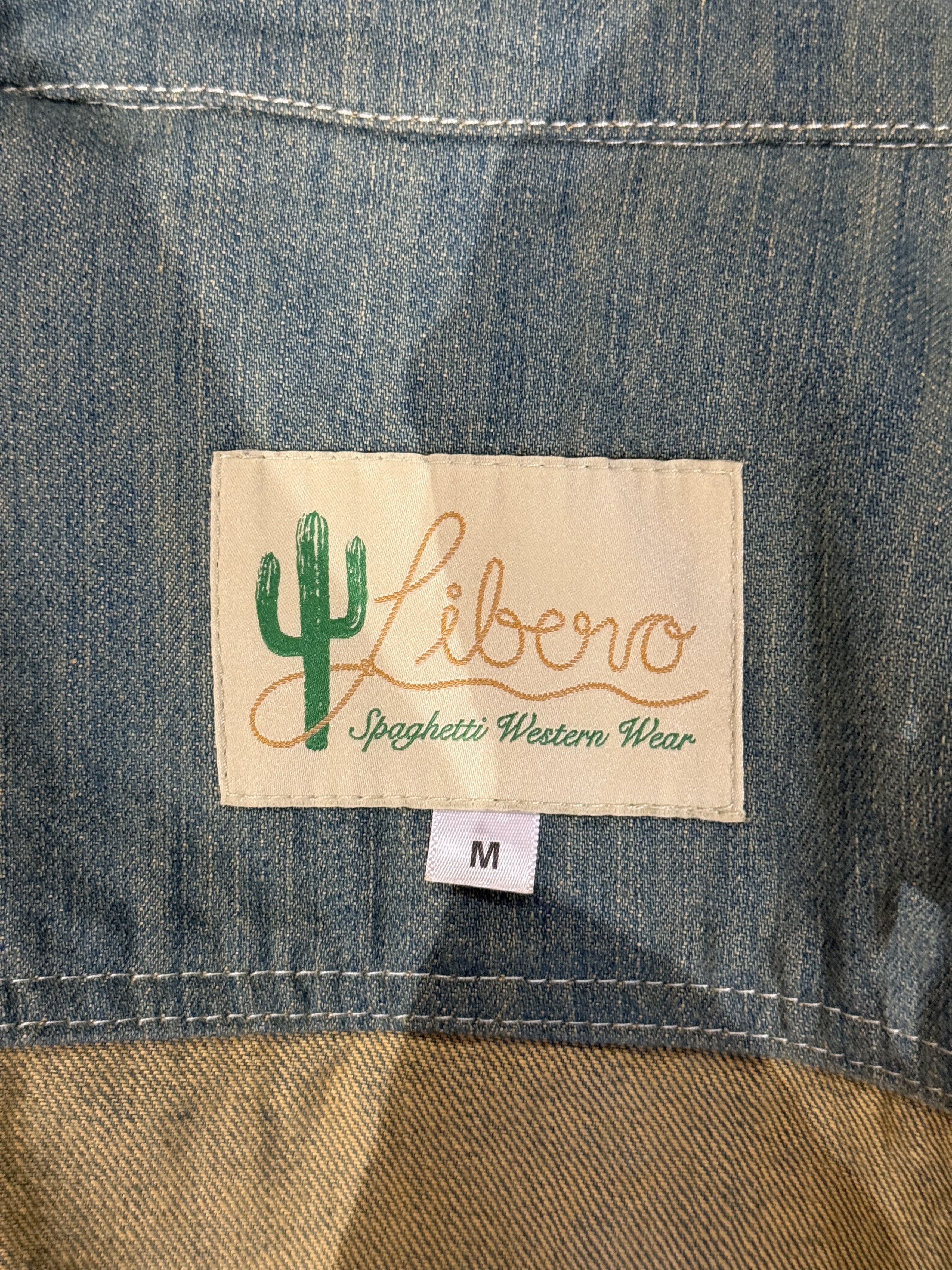 Libero 💚 Libero Spaghetti Western Button Up Shirt Green Denim NEW Size US M / EU 48-50 / 2 - 14 Thumbnail
