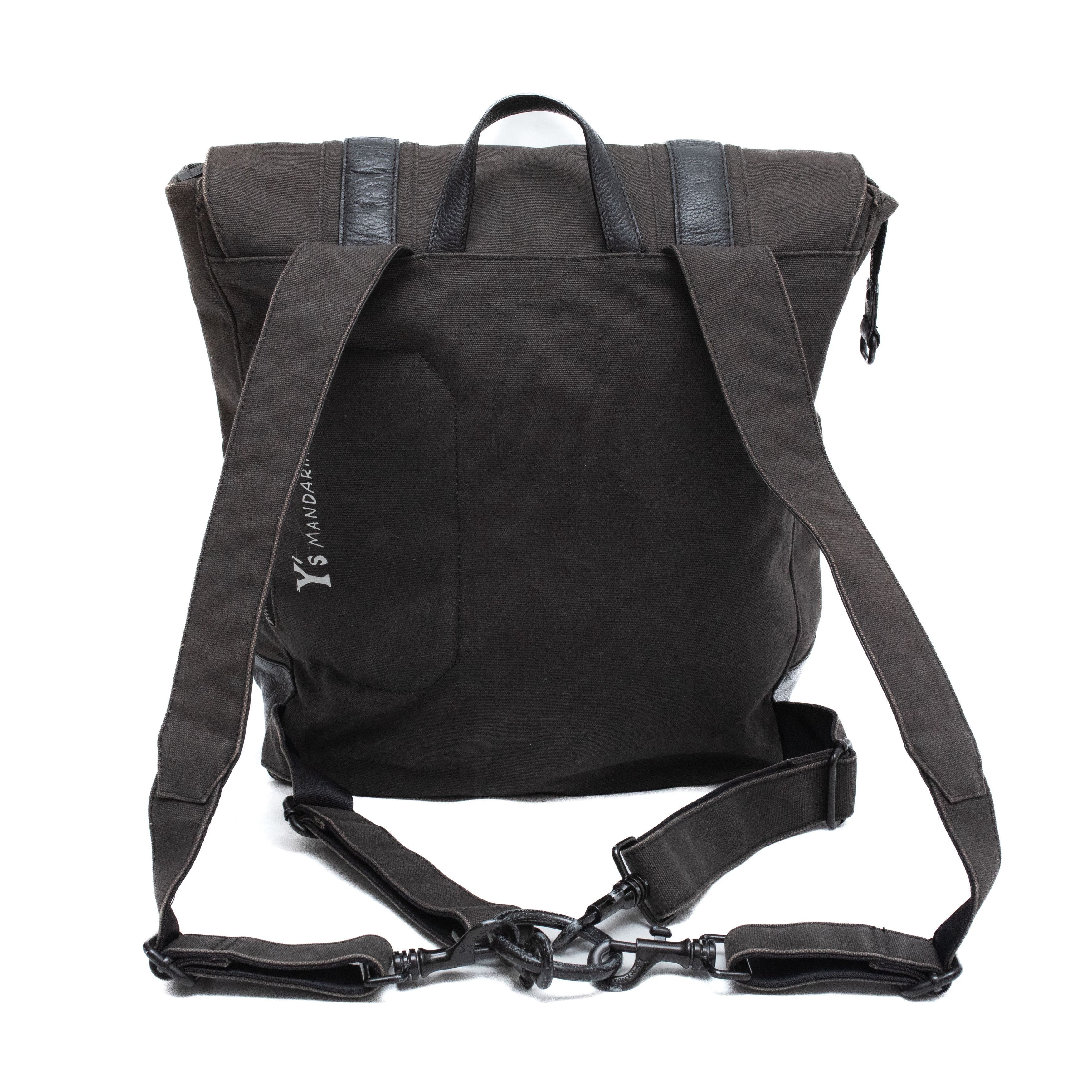 Y's Y’s MANDARINA Canvas Backpack w Leather Detail Size ONE SIZE - 5 Thumbnail