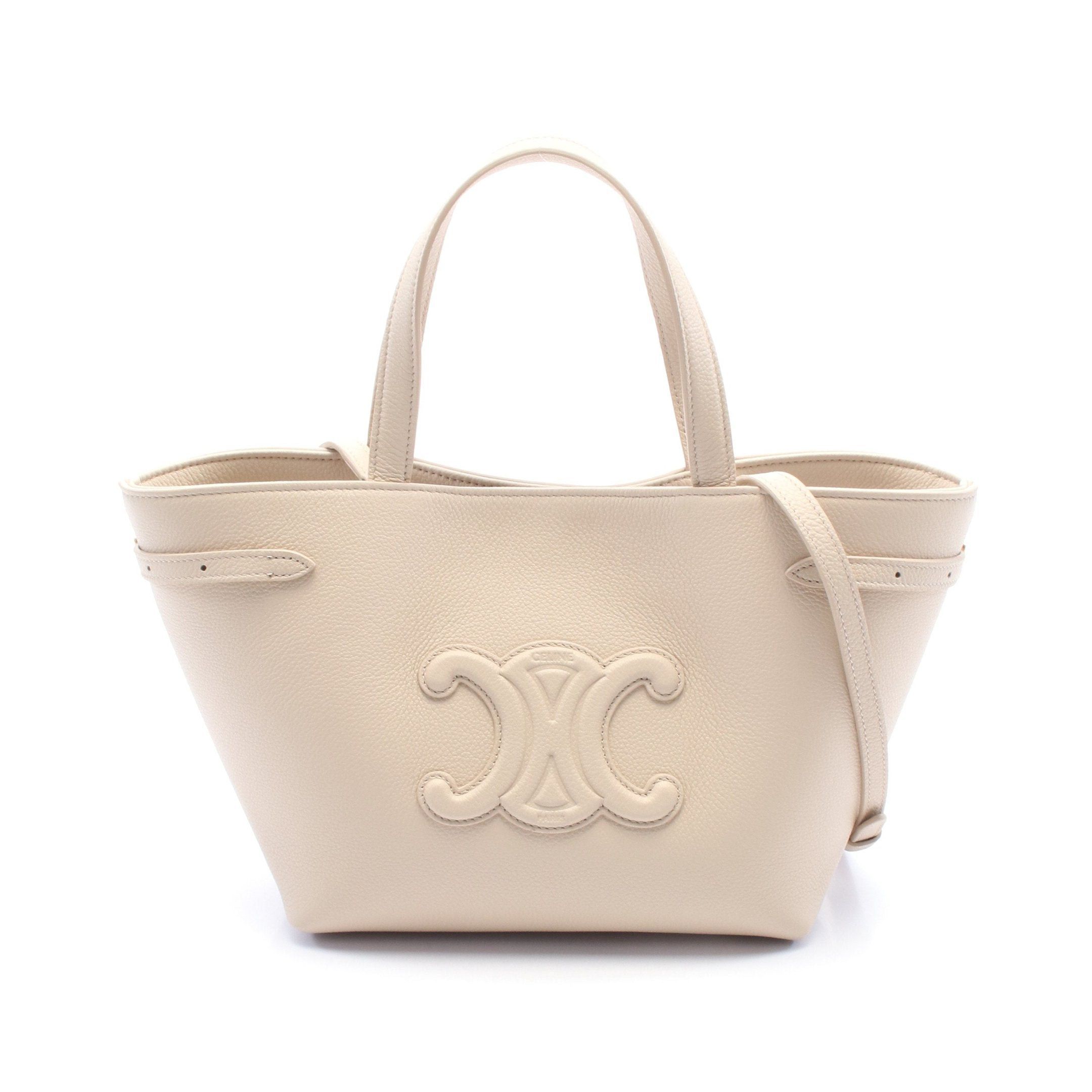Celine Celine Mini Hippopotamus Anais Cuill Triomphe Handbag Tote Bag Leather Ivory Size ONE SIZE - 1 Thumbnail