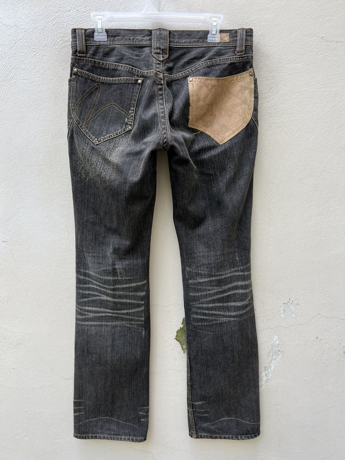 Nicole Club Vintage Nicole Club Faded Black Hybrid Denim Wide Leg Jeans Size US 30 / EU 46 - 14 Thumbnail