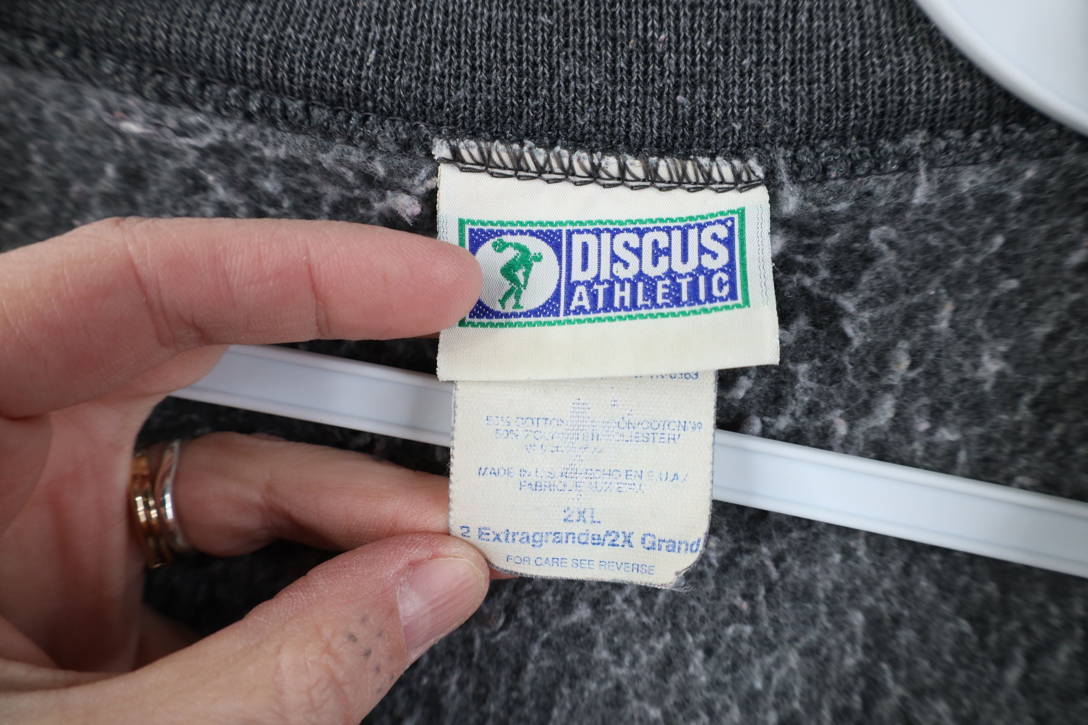 Vintage Vintage 90s Streetwear Blank Crewneck Sweatshirt Gray USA Size US XXL / EU 58 / 5 - 10 Thumbnail