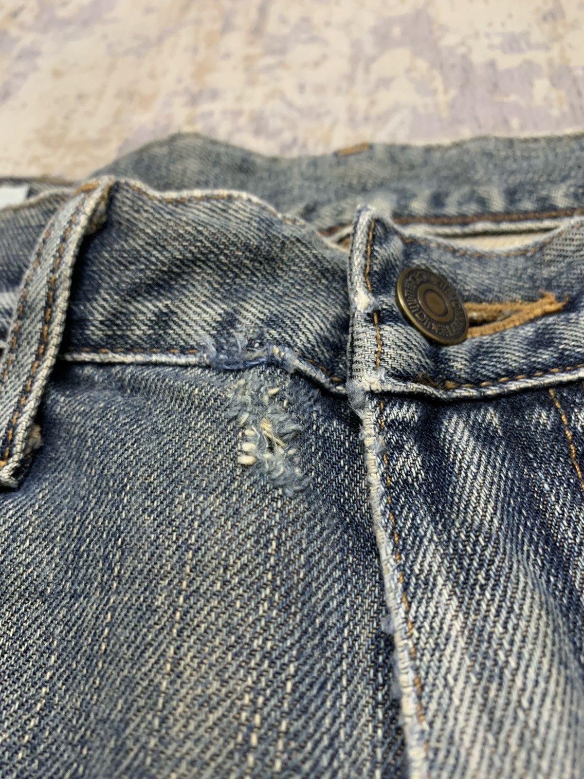 Edwin Edwin 503 Rusty Fade Distressed Straight Leg Denim Size US 30 / EU 46 - 9 Thumbnail