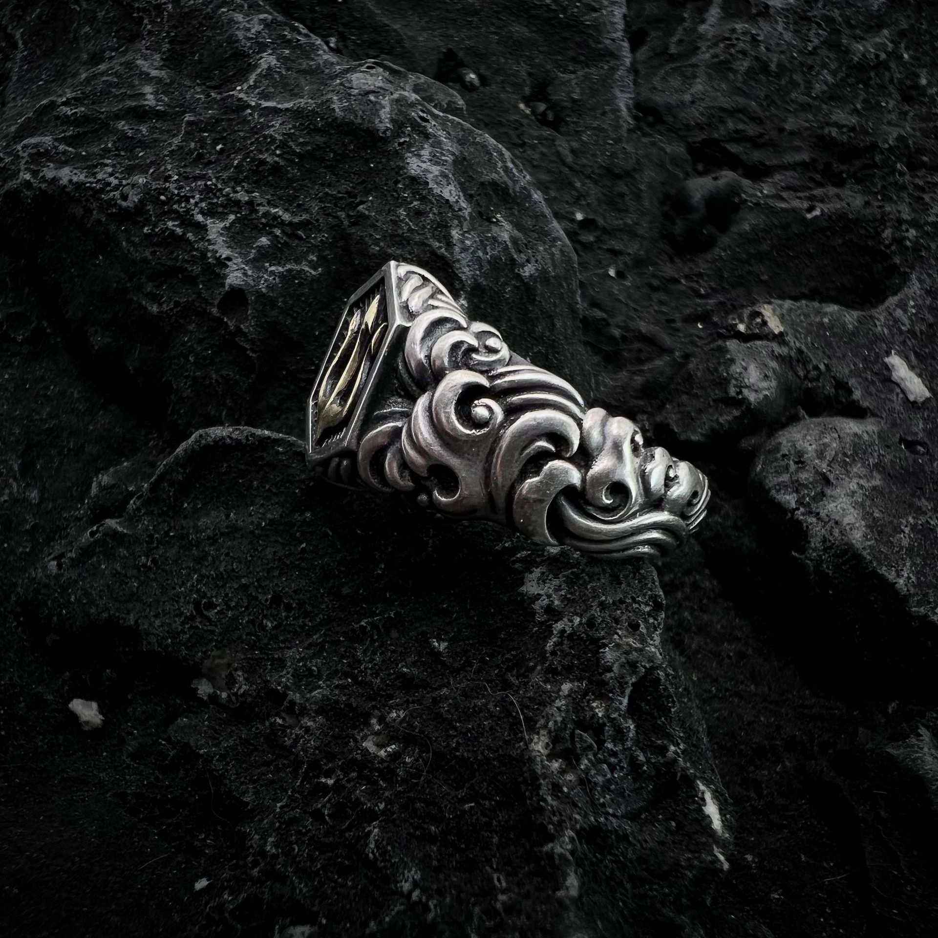 Vintage Resizable Retro Poseidon Golden Trident Ring Size ONE SIZE - 5 Thumbnail