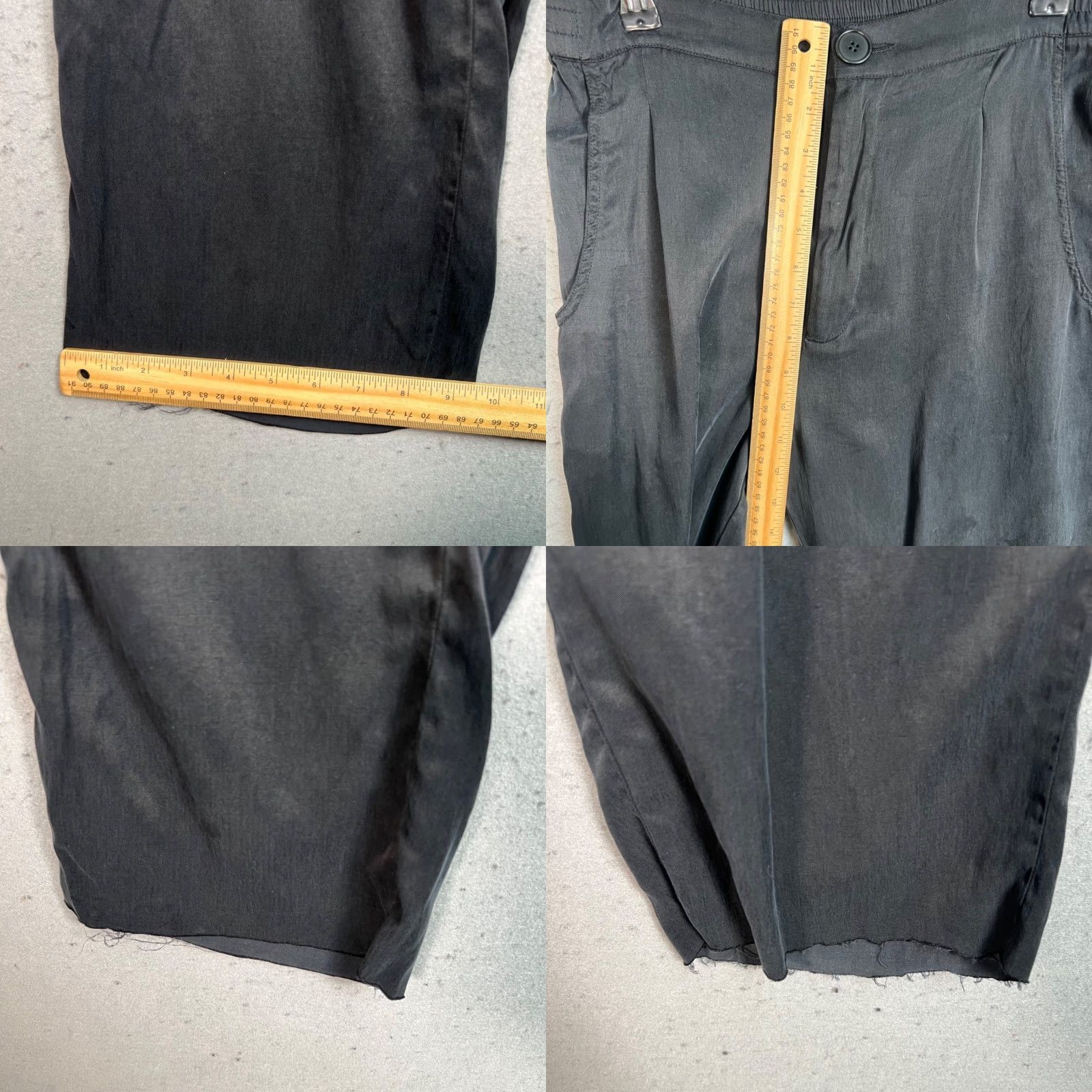 Vintage Djerf Avenue Pants Womens M Black Elastic Waist Wide-Leg Cupro Blend Dress Pants Women Medium Black Wide-Leg Vintage-Style N/A Size 32" / US 10 / IT 46 - 8 Thumbnail