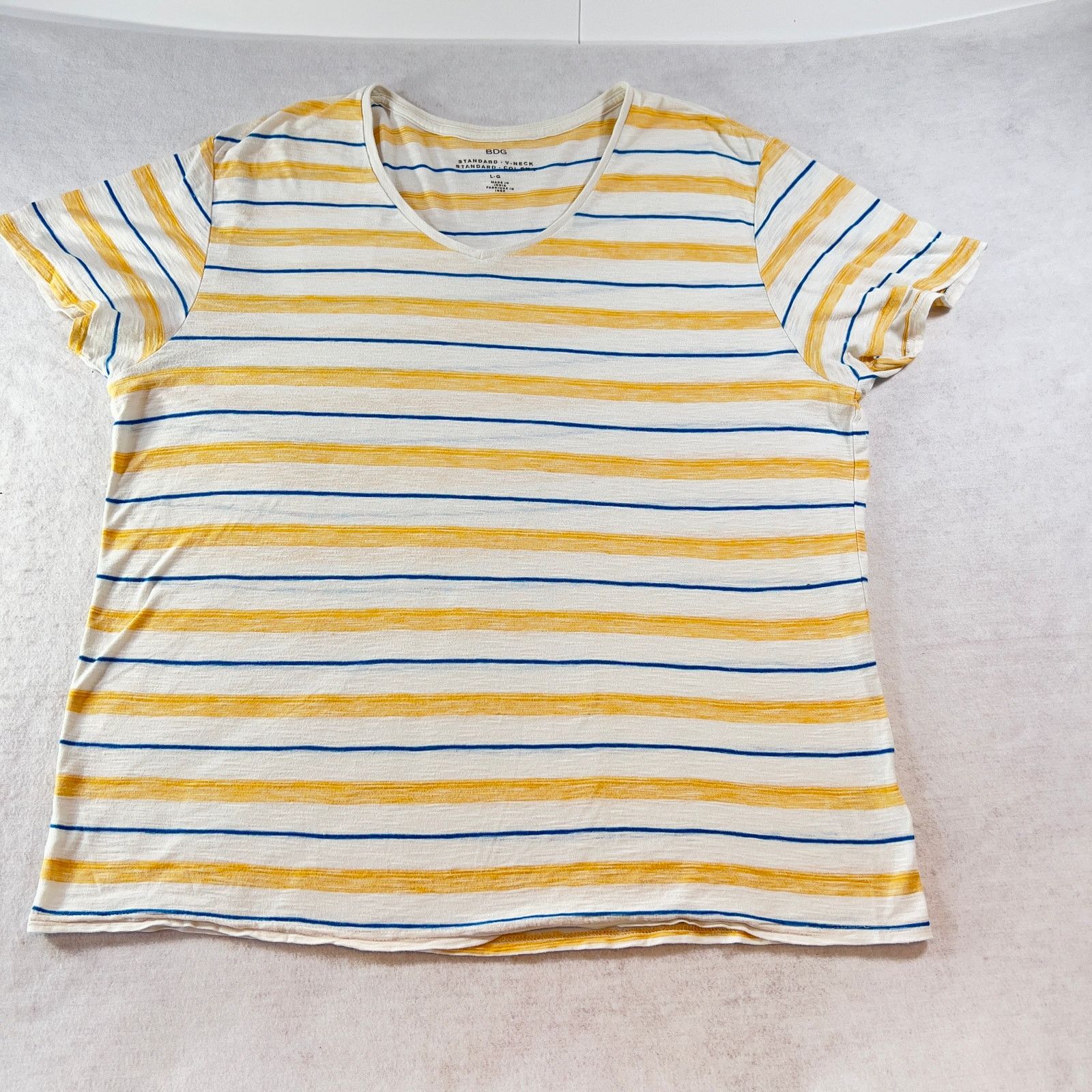 Bdg BDG Urban Outfitters V-Neck Shirt Woman L Blue Yellow Stripe Size L / US 10 / IT 46 - 1 Thumbnail
