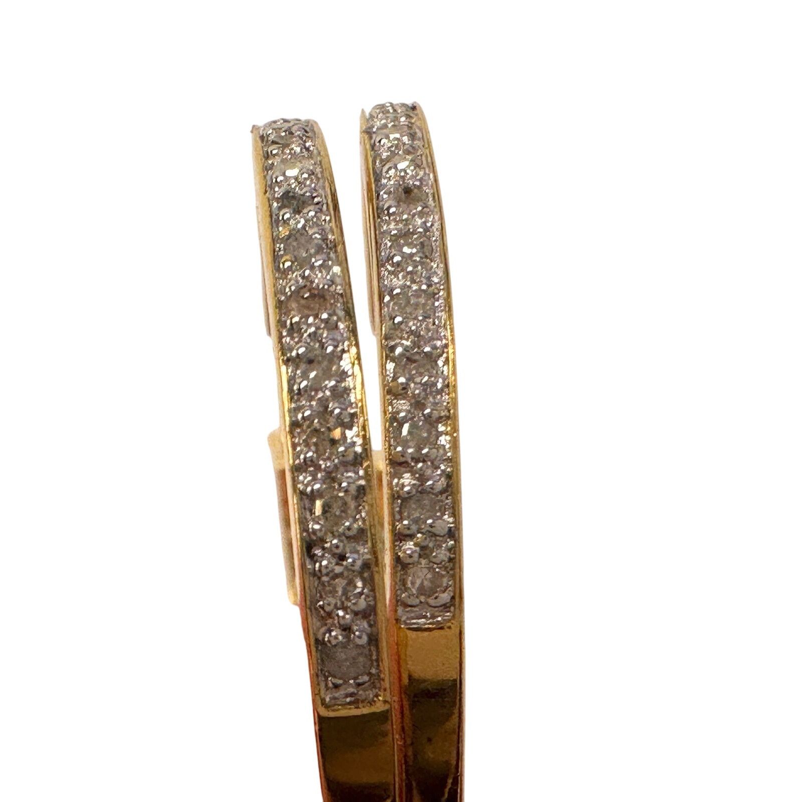 Other Beautiful 1/2 Carat Inside Out Diamond Hoop Earrings Size ONE SIZE - 3 Thumbnail