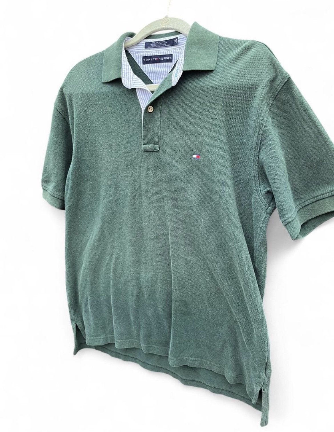 Tommy Hilfiger Vintage 90s Tommy Hilfiger Green/Blue Polo L Size US L / EU 52-54 / 3 - 4 Thumbnail