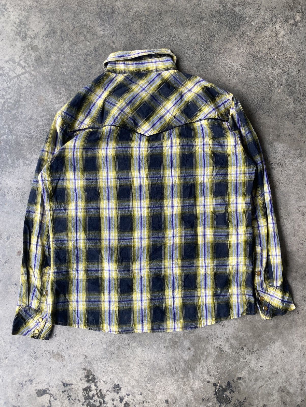 semanticdesign Semantic Design Western Plaid Shirt Snap Button Yellow Check Size US L / EU 52-54 / 3 - 4 Thumbnail