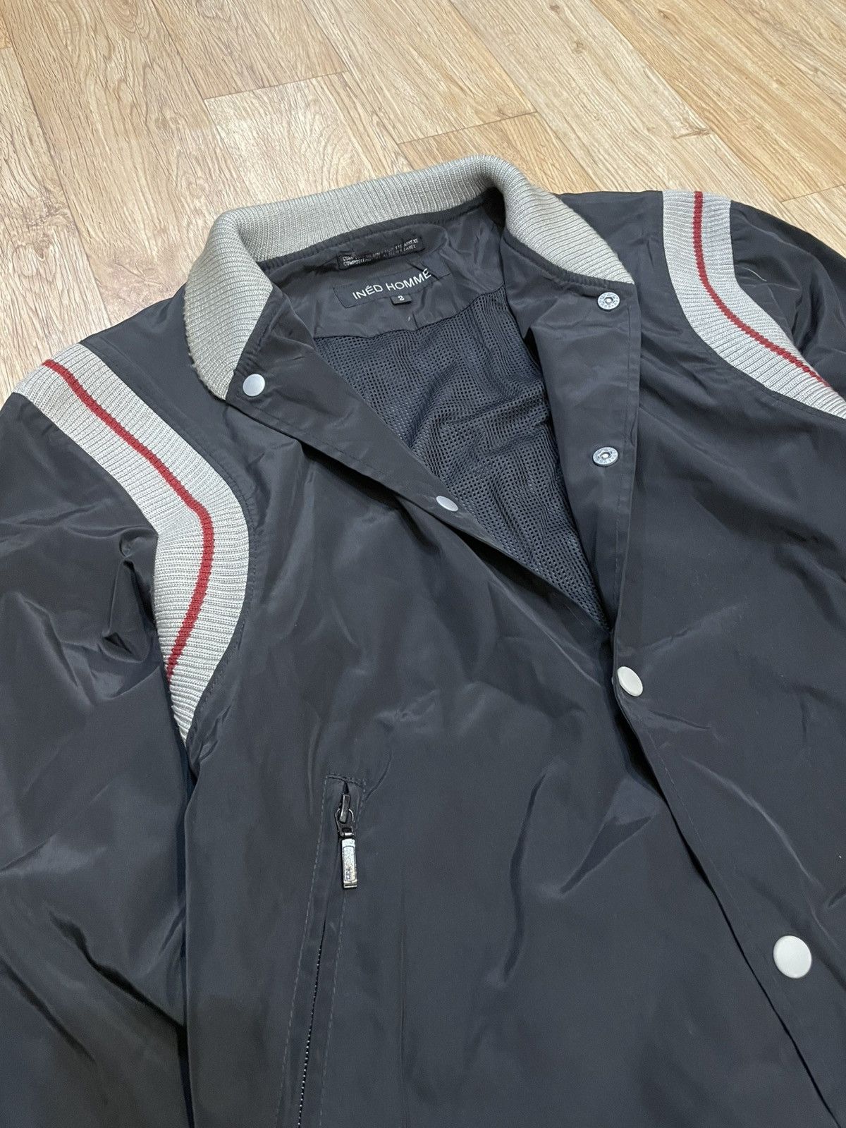 Yohji Yamamoto INED HOMME Nylon Varsity Jacket Mesh Lining Snap Button Size US M / EU 48-50 / 2 - 3 Thumbnail