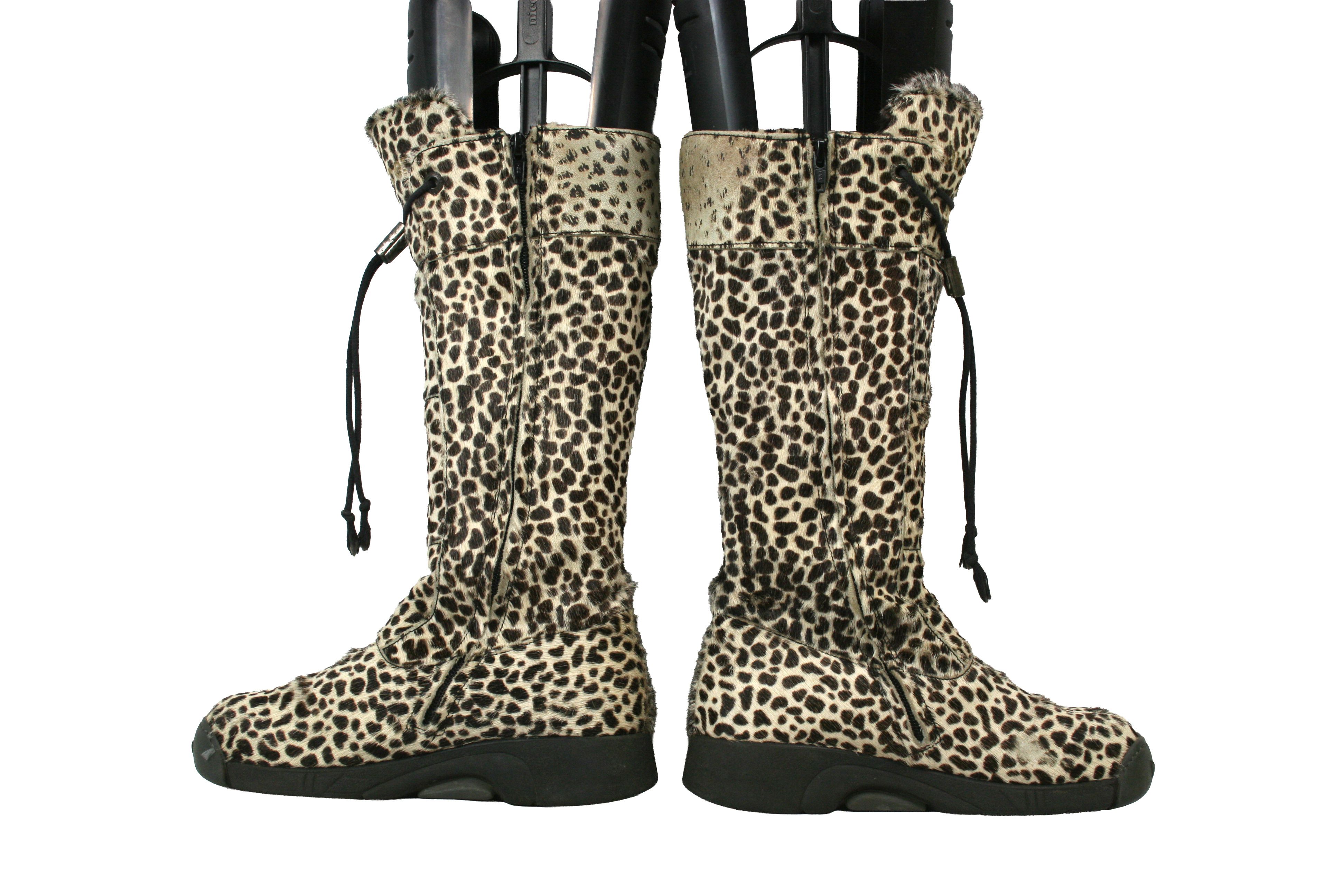 Japanese Brand Bumper Leopard Y2K Knee High Fur Hair Boots Size US 5 / IT 35 - 9 Thumbnail