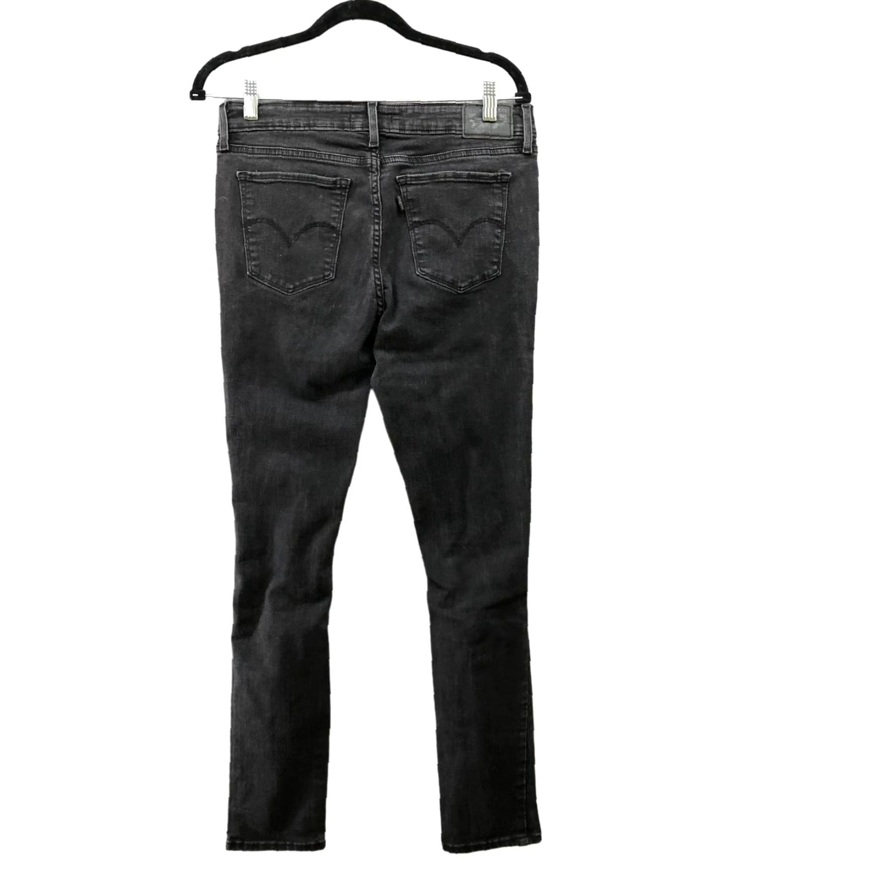 Levi's Levi's 711 Skinny Jean Womens 31x30 Distressed Black Dark Wash Jeans Regular 5-Pocket Levi's Model 711 Womens Size 24" / US 00 / IT 34 - 2 Thumbnail
