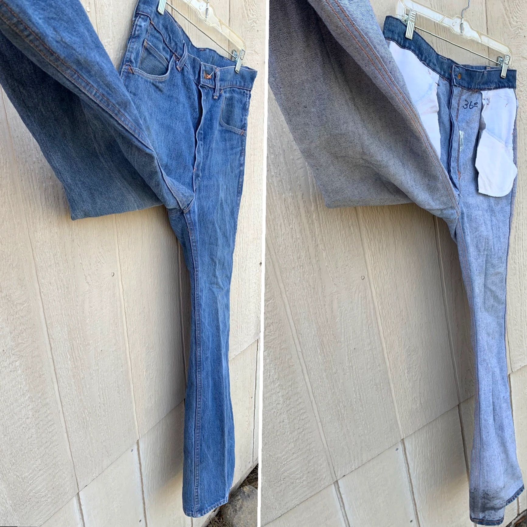 Bell VINTAGE Big Yank Jeans flare bell bottom bells 33.5 in waist 33.5 in inseam blue denim 1970s Womens Mens? Size US 32 / EU 48 - 6 Thumbnail