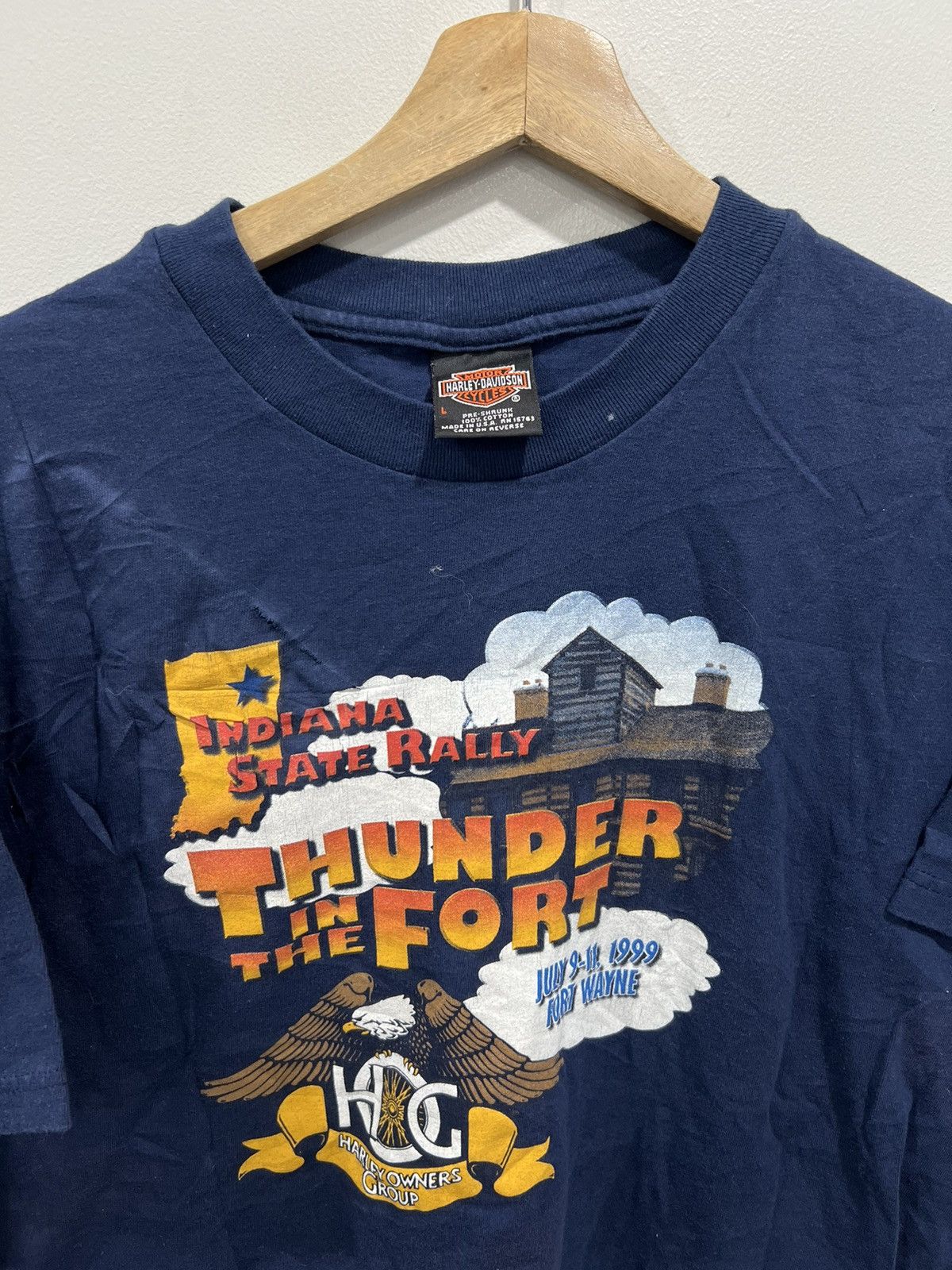 Harley Davidson Vintage Harley Davidson State Rally Tee Shirt eagle Size US L / EU 52-54 / 3 - 4 Thumbnail