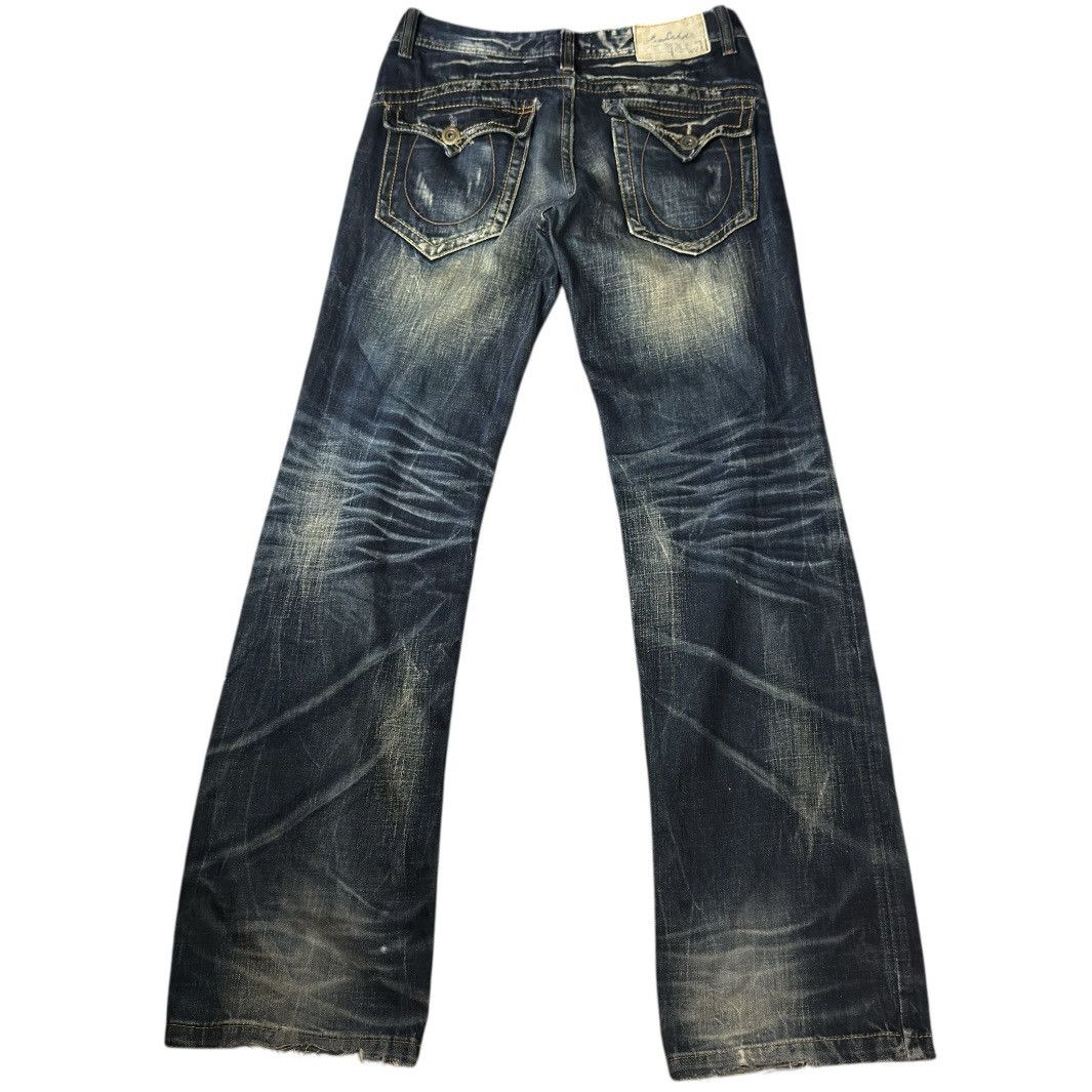 Le Grande Bleu (L.G.B.) Insane Vintage Exotic Flared Gothic Lolita Distressed Jeans Size US 32 / EU 48 - 3 Thumbnail