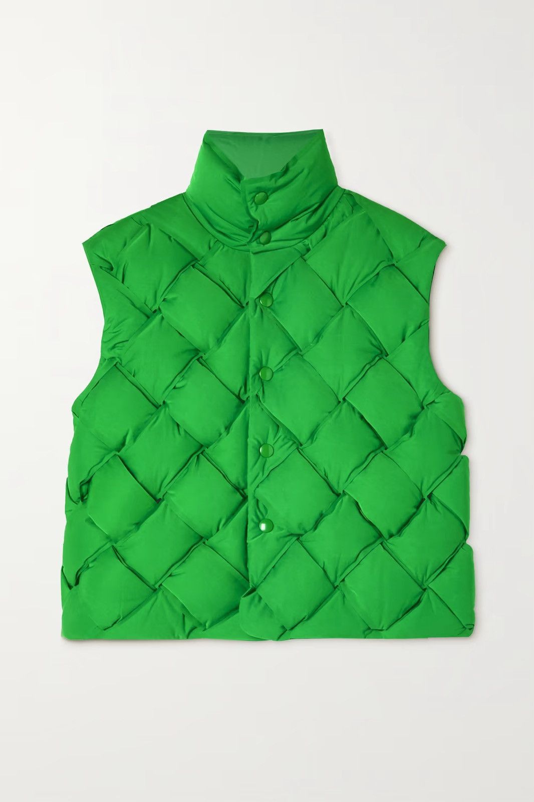 Bottega Veneta Tech Quilted Intrecciato Padded Shell Vest in Green Size US XS / EU 42 / 0 - 1 Thumbnail