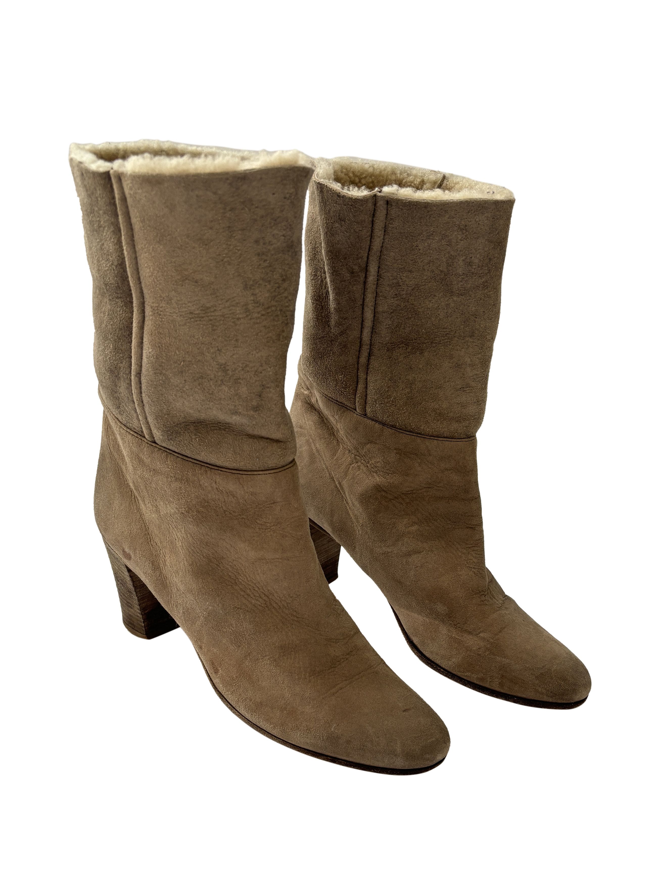 Maison Margiela ⚡️QUICK SALE⚡️Maison Margiela Shearling Beige Mid Boots Size US 10 / IT 40 - 1 Thumbnail