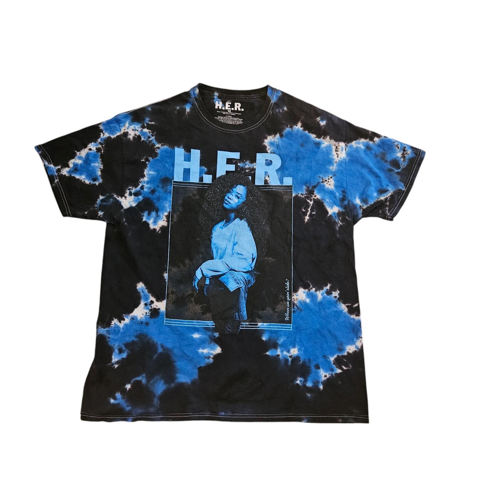 Designer H.E.R. Tie-Dye Graphic Tee - ]SZ 1X Size XXL / US 16-18 / IT 52-54 - 1 Thumbnail