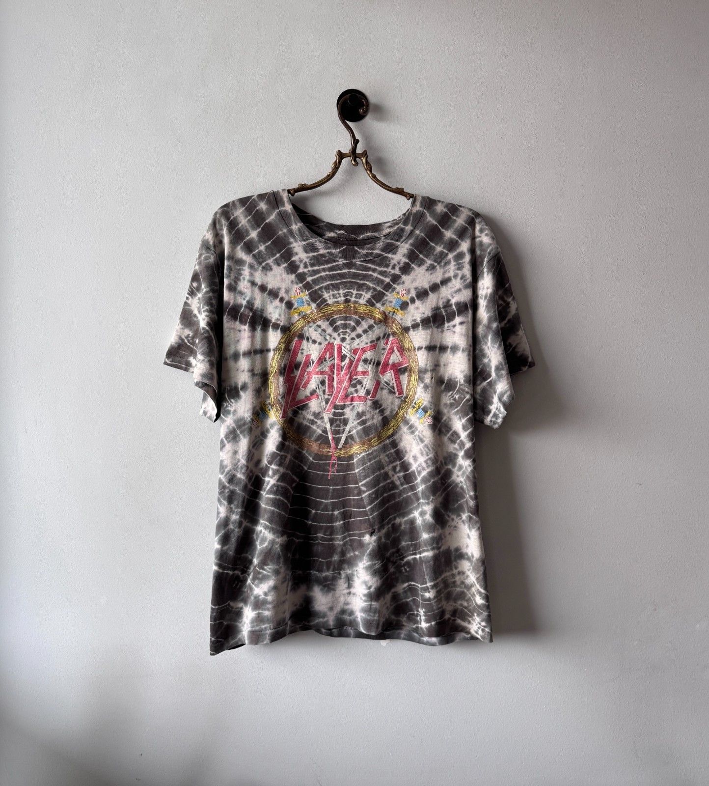 Vintage Slayer Band Rare T-shirt Single Stitch 1990s Rock Metal Size US XL / EU 56 / 4 - 1 Thumbnail