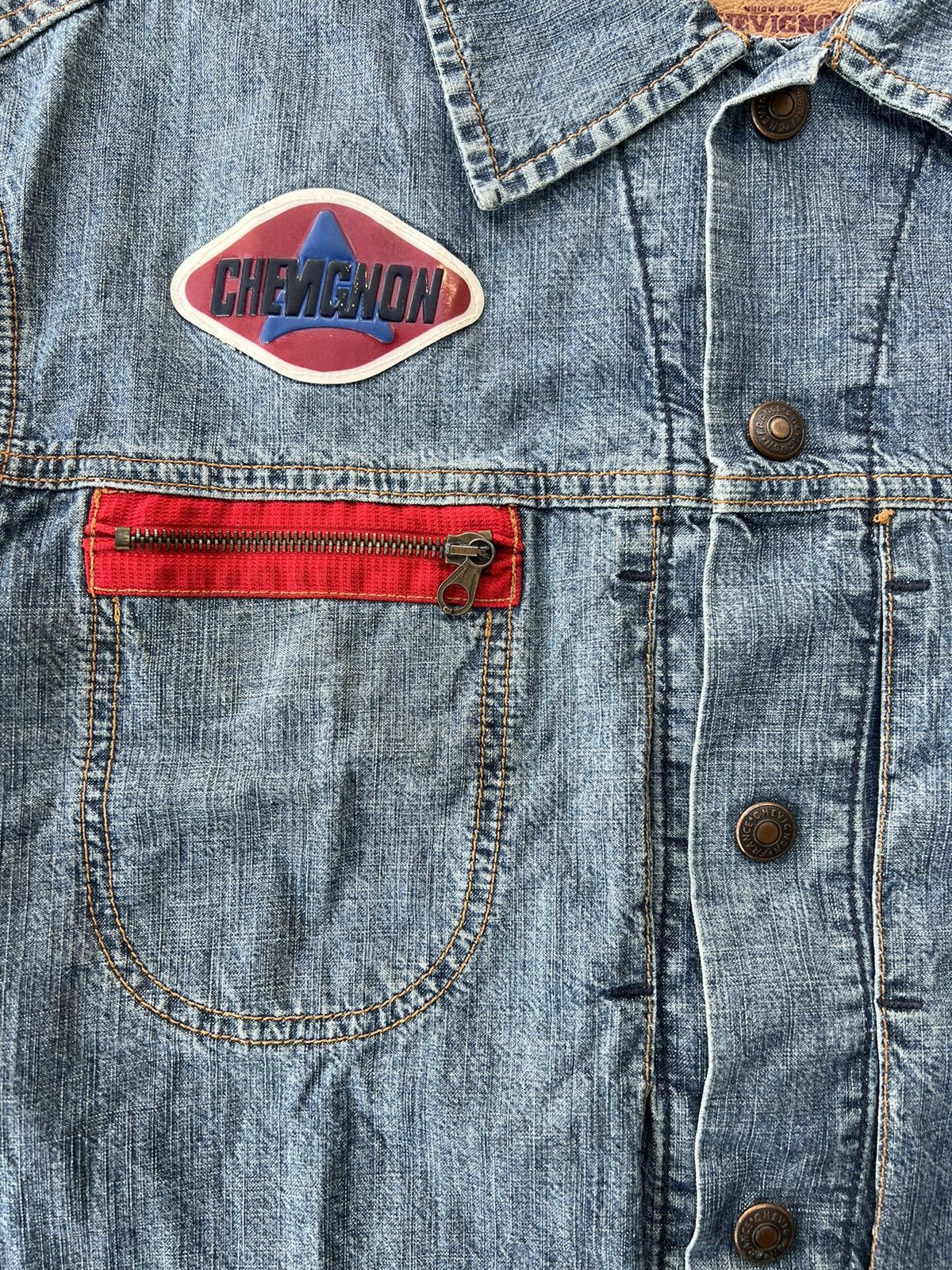 Vintage Vintage Chevignon Denim Jacket Distressed Grunge Size US M / EU 48-50 / 2 - 5 Thumbnail