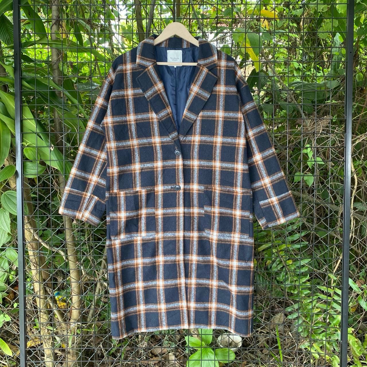 Japanese Brand Vtg Japan Checkered Board Long Coat Free Size Size US L / EU 52-54 / 3 - 1 Thumbnail