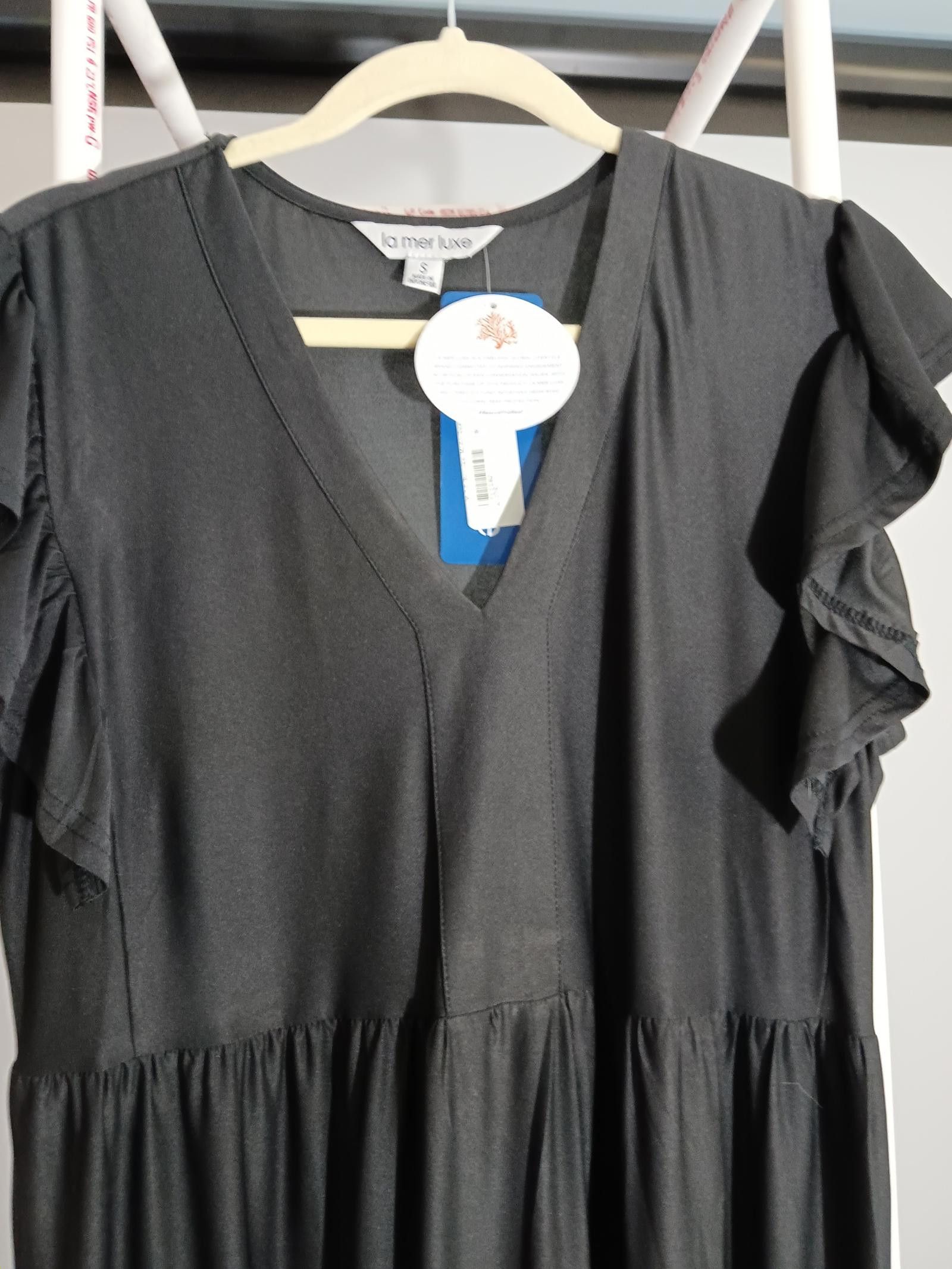 Designer La Mer Luxe Elegant Black Maxi Dress Size S / US 4 / IT 40 - 2 Thumbnail