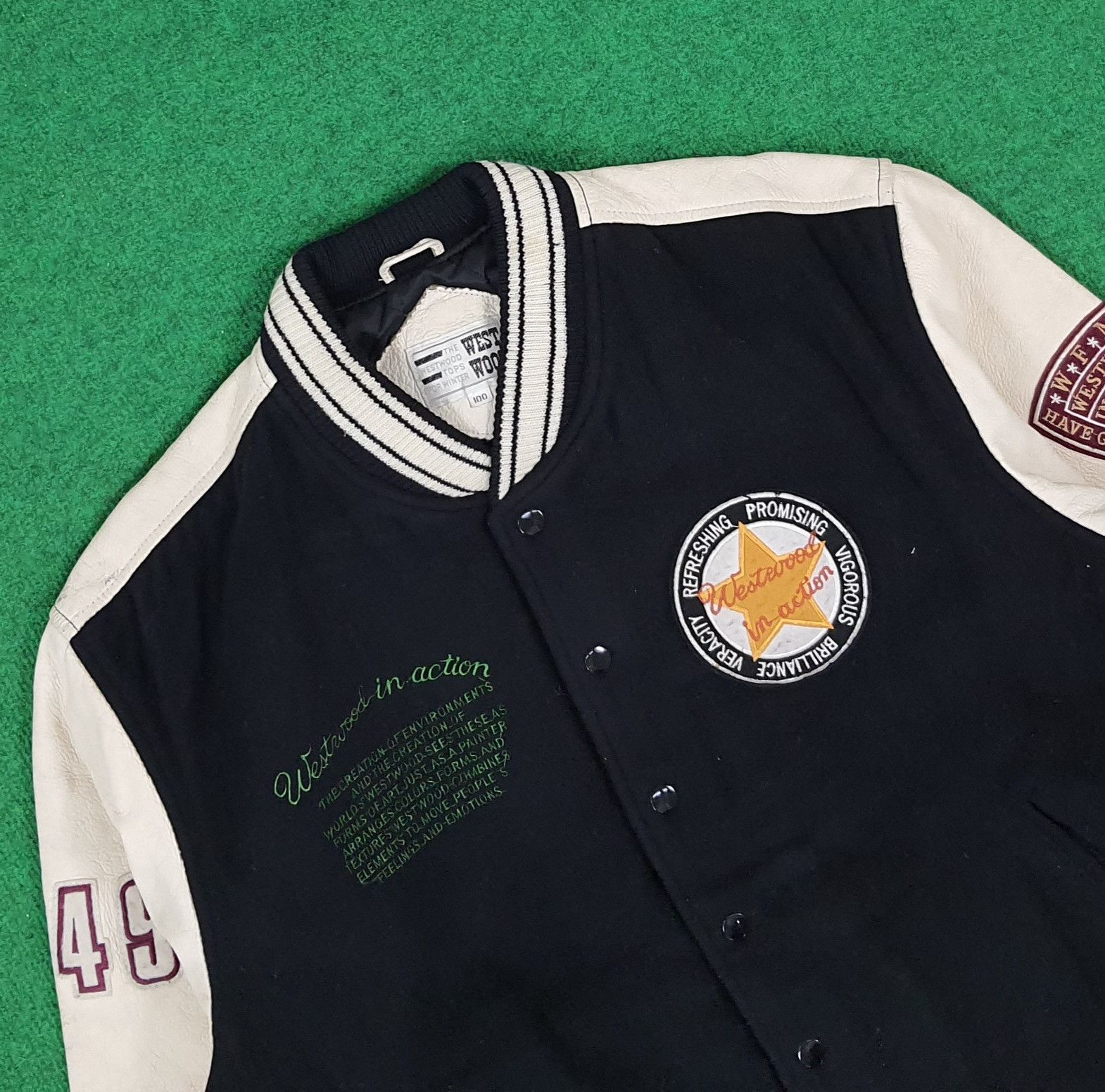 Vintage Vintage Westwood in Action Baseball Style Varsity Jacket Size US XL / EU 56 / 4 - 4 Thumbnail
