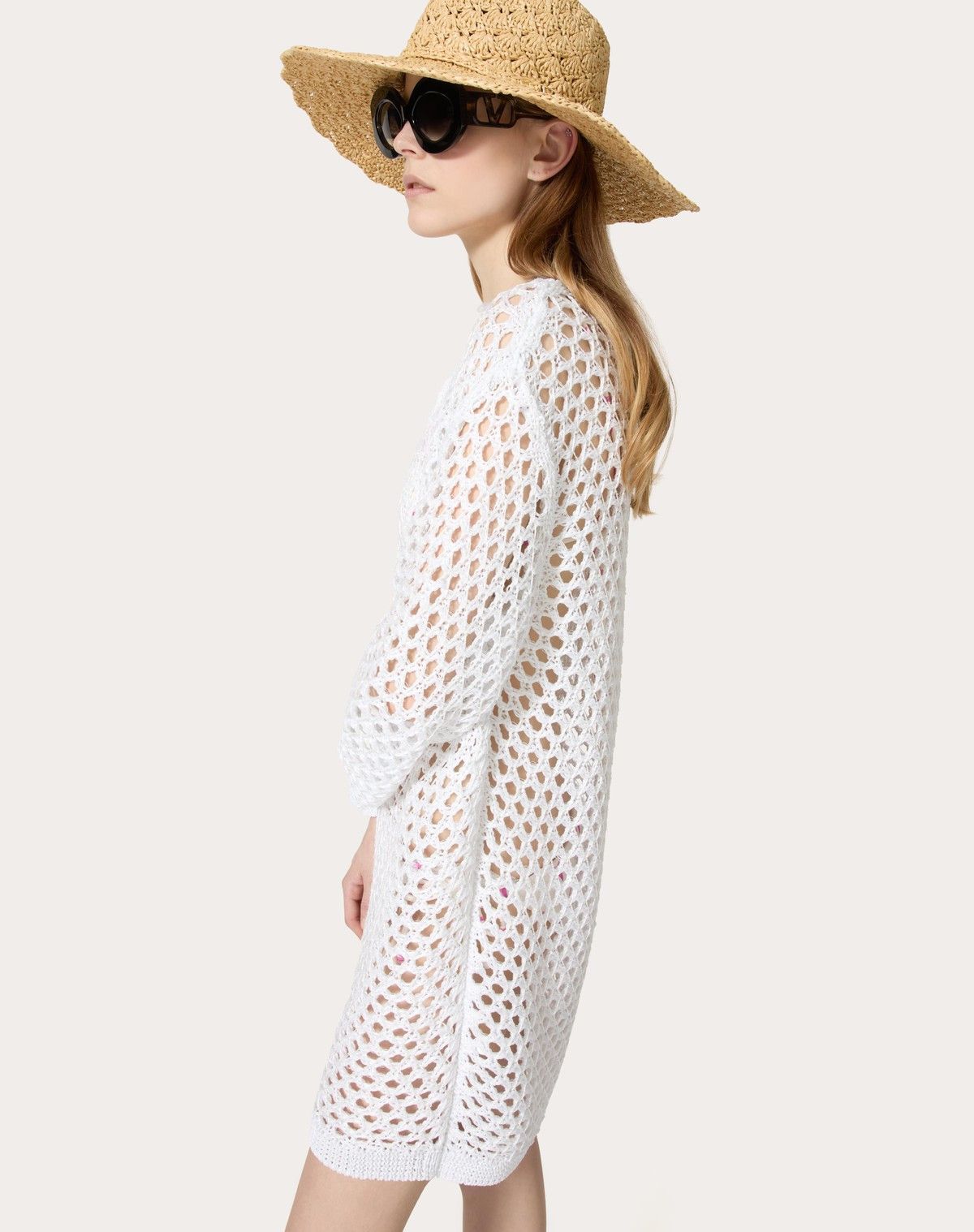 Valentino o1s1wg110525 Viscose Lurex And Sequin Jumper in White Size M / US 6-8 / IT 42-44 - 5 Thumbnail