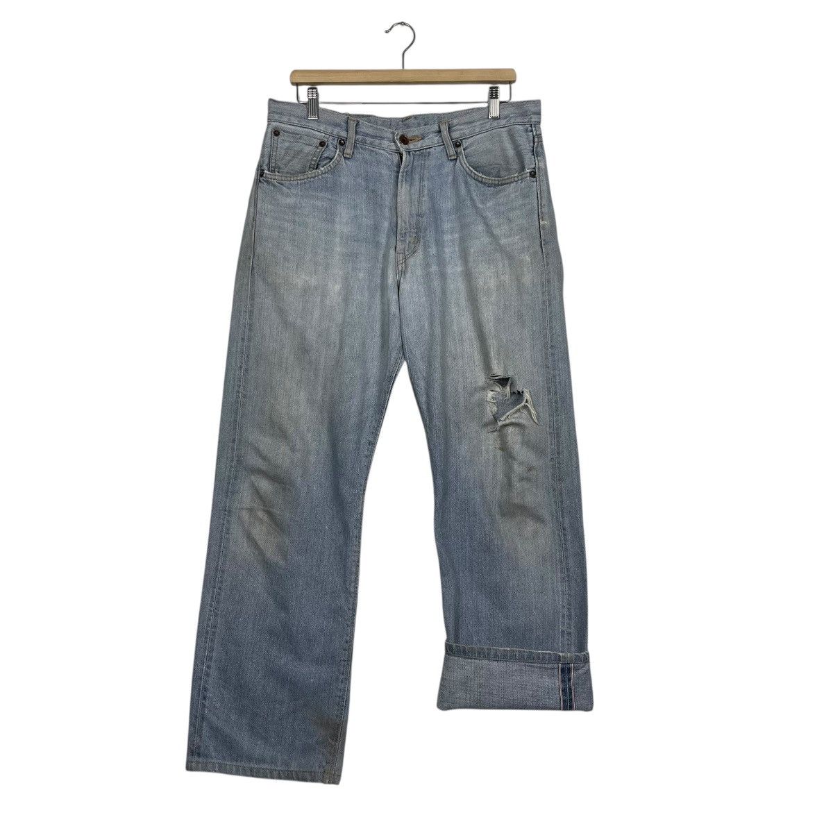 Edwin Vintage Edwin Selvedge Redline Distressed Denim Jeans Size US 34 / EU 50 - 11 Thumbnail