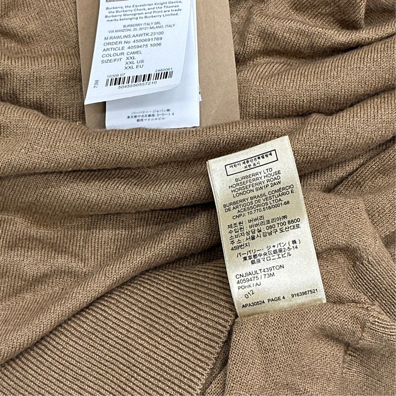 Burberry Burberry Camel Half-Zip Knit Sweater for Men 0079 Size US XXL / EU 58 / 5 - 1 Thumbnail