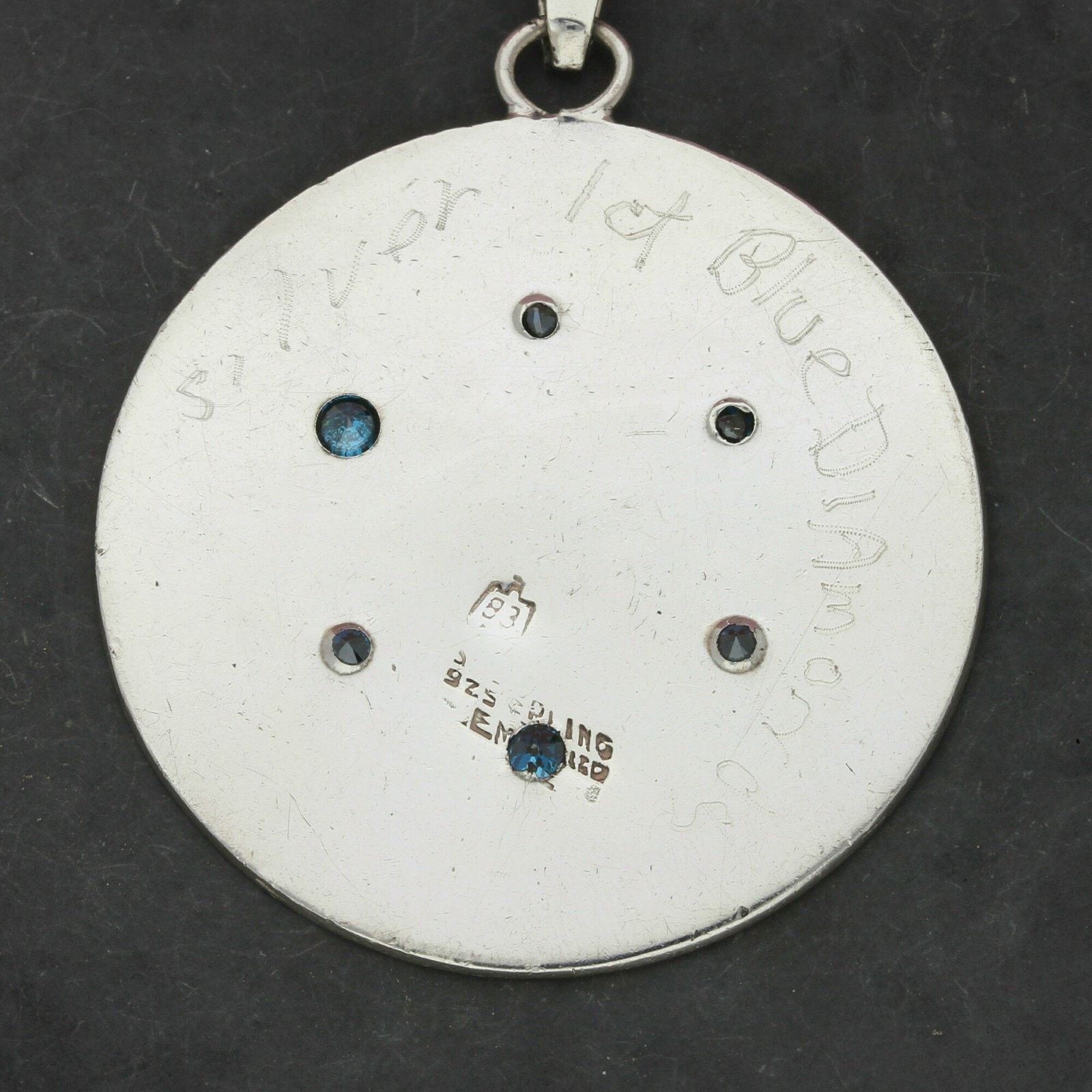 Sterling Silver sterling silver 1ct blue diamond star of david necklace 24in Size ONE SIZE - 3 Thumbnail